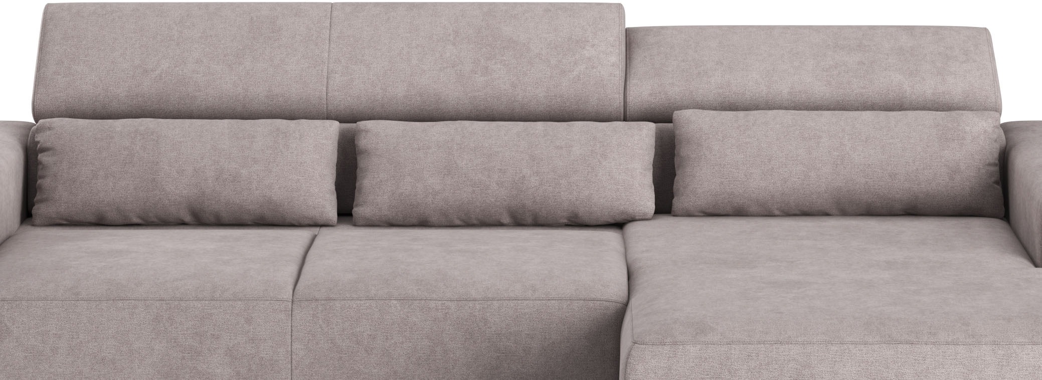 COTTA Ecksofa »Side L-Form, mit Kopfteilverstellung & 3 Nierenkissen«, optional motorische Sitztiefenverstellung