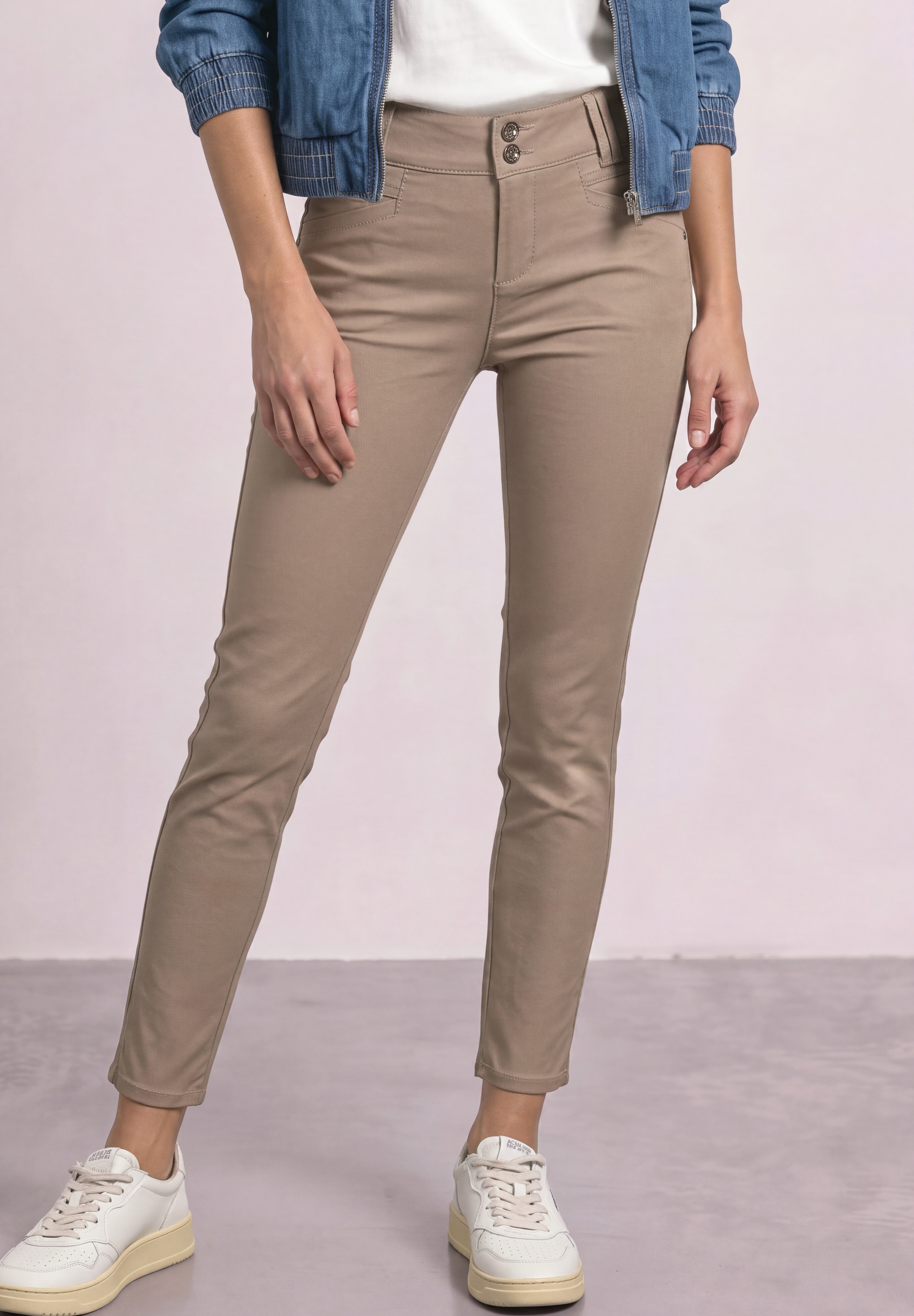 STREET ONE Röhrenhose in Fake-Leder-Optik