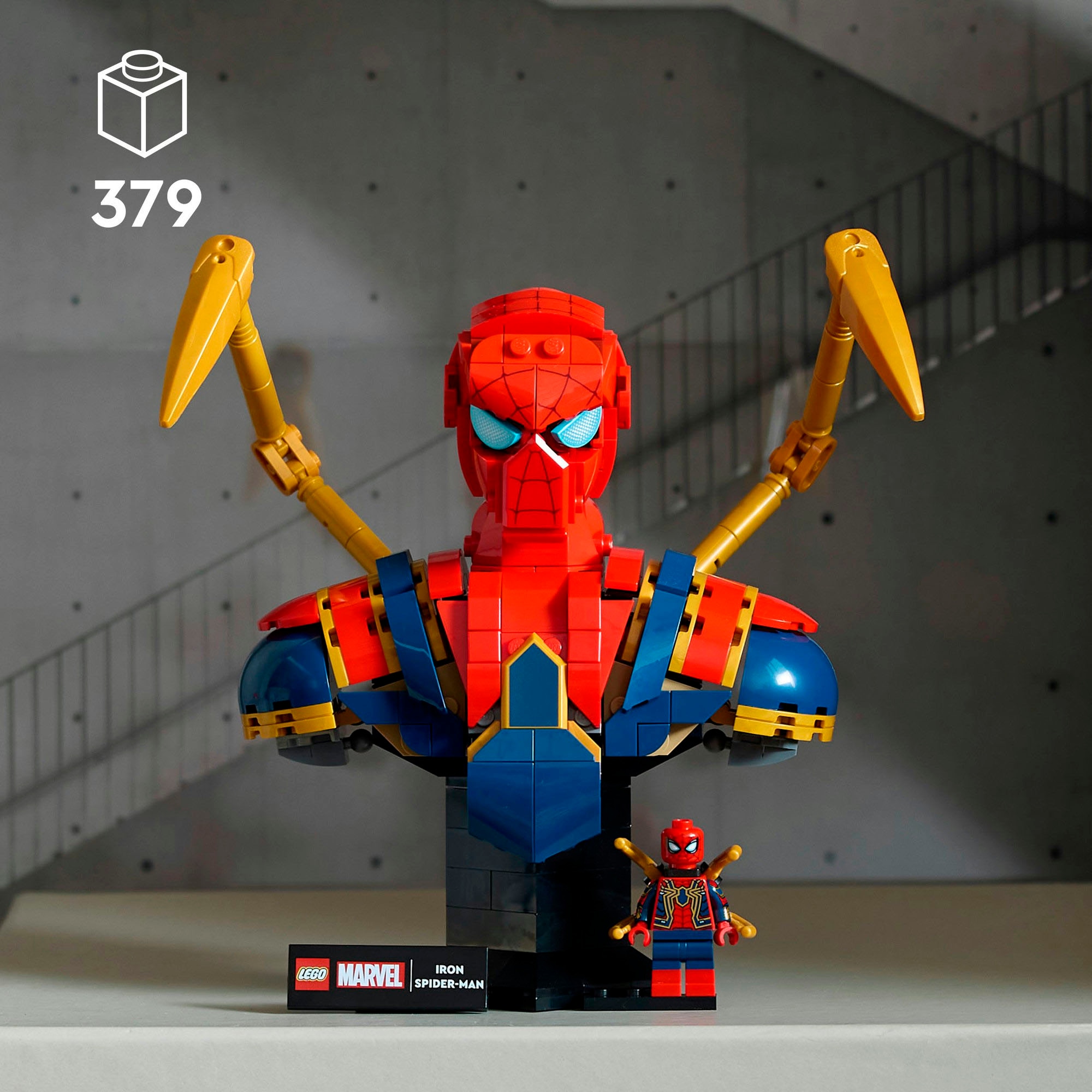 LEGO® Konstruktionsspielsteine »Iron Spider-Man Büste (76326), LEGO Super Heroes«, (379 St.), Made in Europe