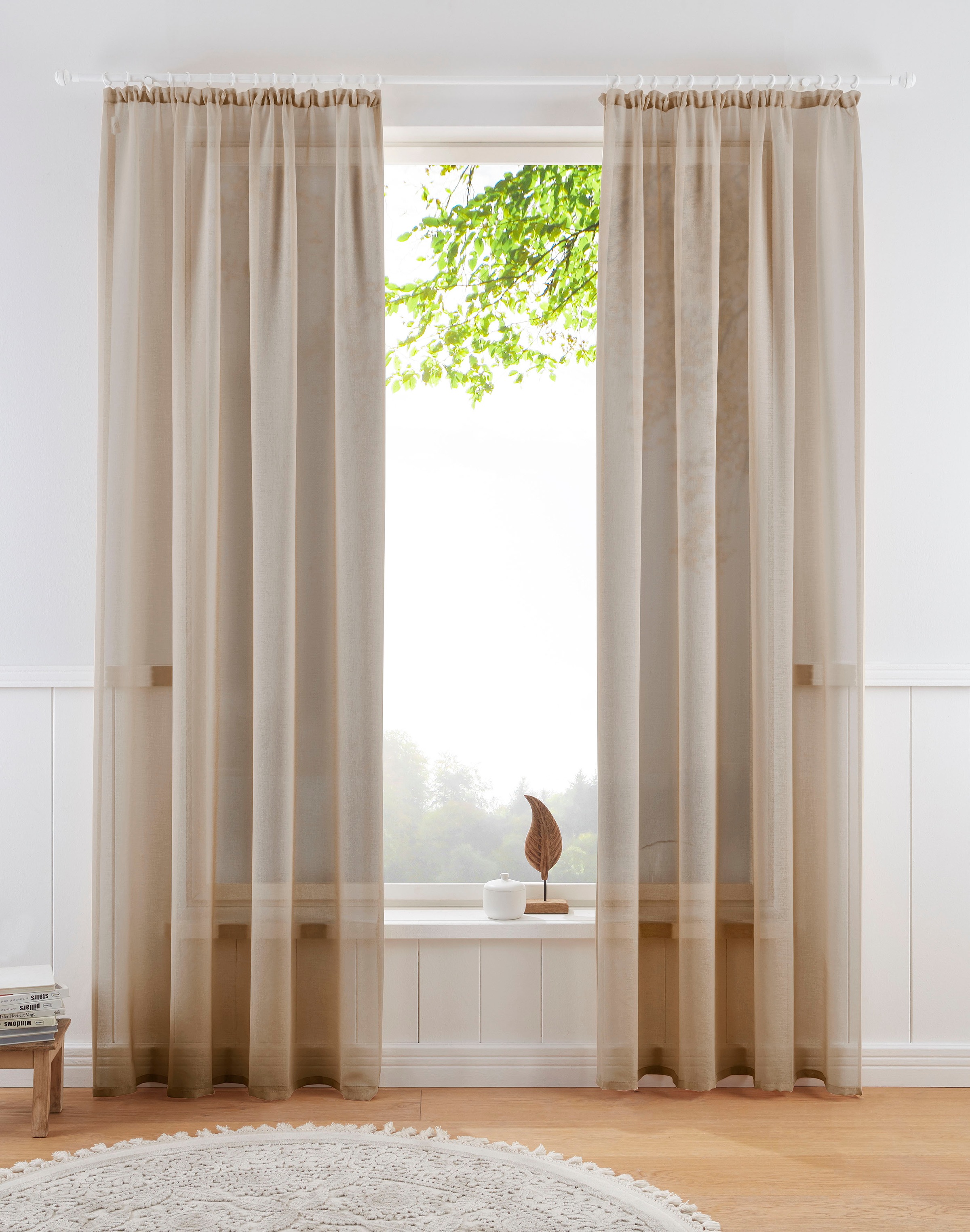 OTTO home Gardine "TENDER" Kräuselband 1 Stk. tlg. Leinen Optik mit Struktu günstig online kaufen