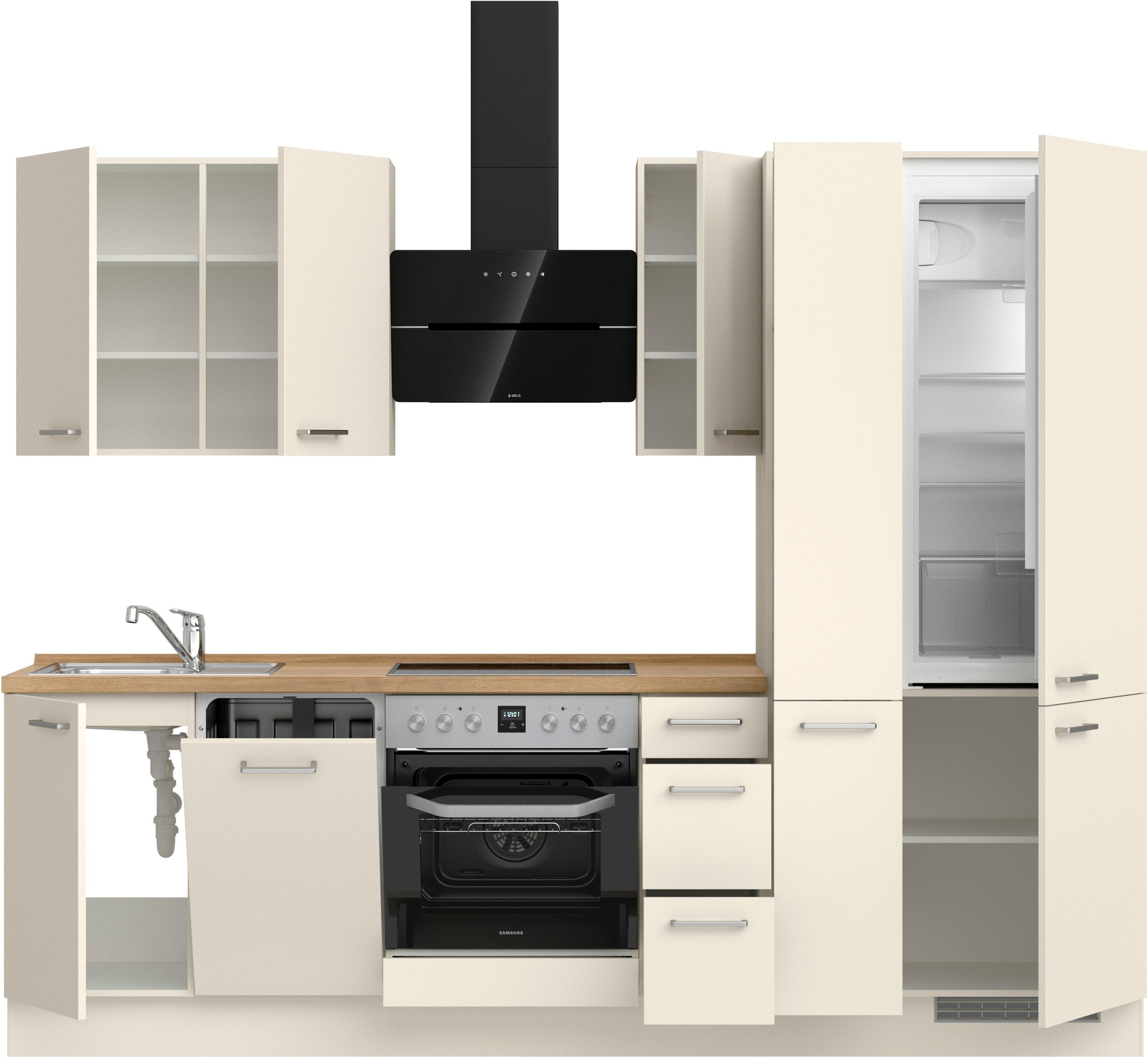 nobilia® Küchenzeile »"Touch II"«, vormontiert, Ausrichtung wählbar, Breite 270 cm, wahlw. mit E-Geräten