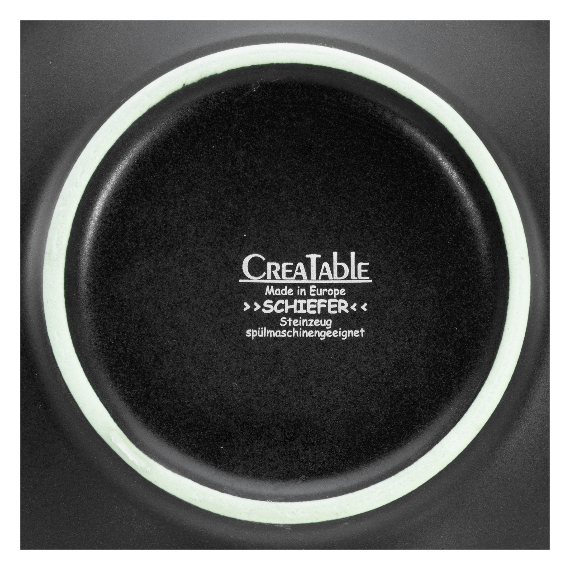 CreaTable Pastateller »Schiefer Black, Pasta Gourmetteller Set 4-tlg«, (Set, 4 St.), Seidenmatte Spezialglasur, Ausdruckstarkes Relief