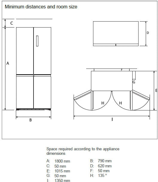 Hanseatic Multi Door, HCDD18080EI, 180,0 cm hoch, 79,0 cm breit, NoFrost,  Türalarm | BAUR