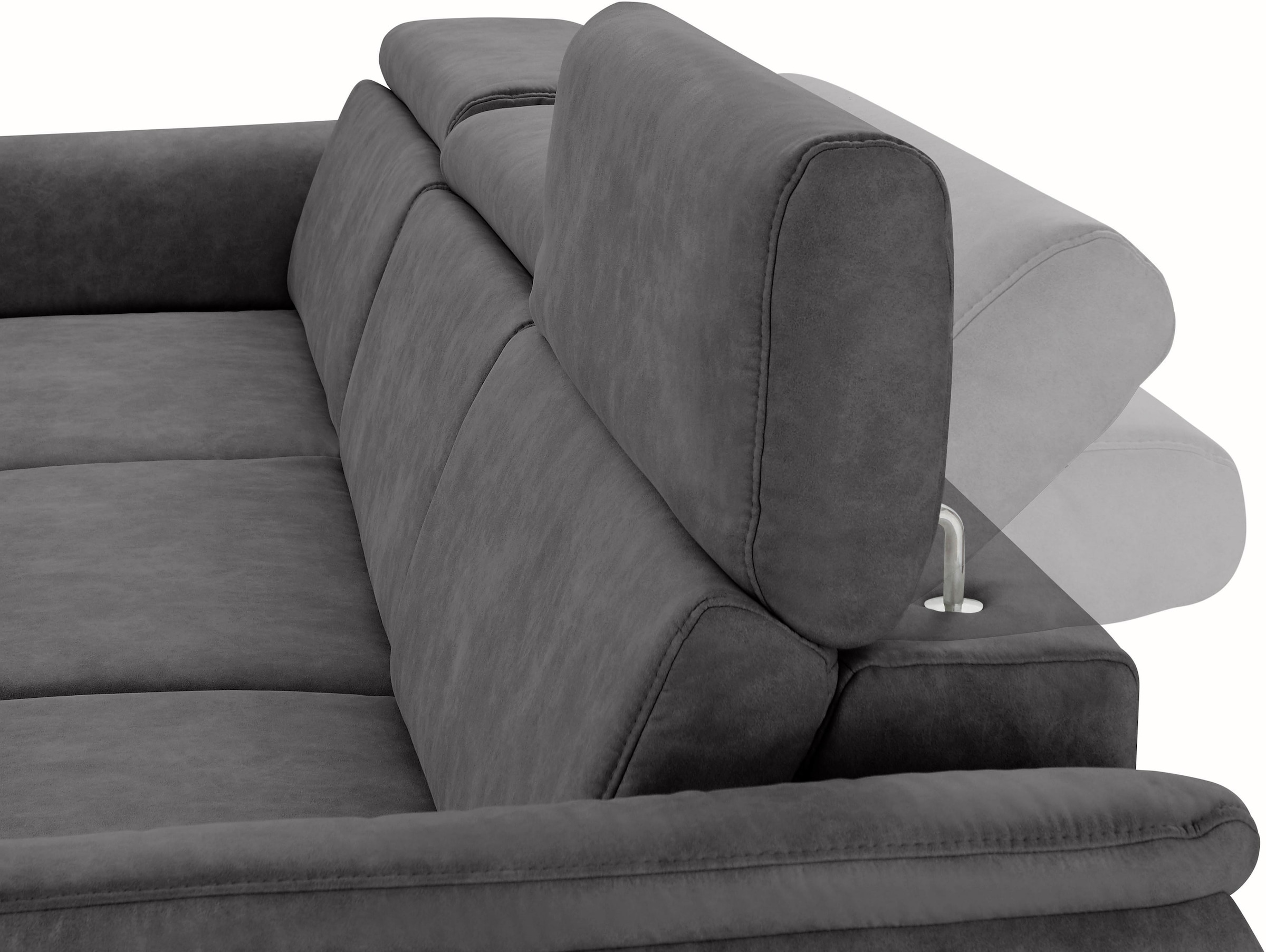 sit&more Ecksofa »Avignon L-Form«, Kopfteilverstellung, wahlweise mit Bettfunktion und Bettkasten