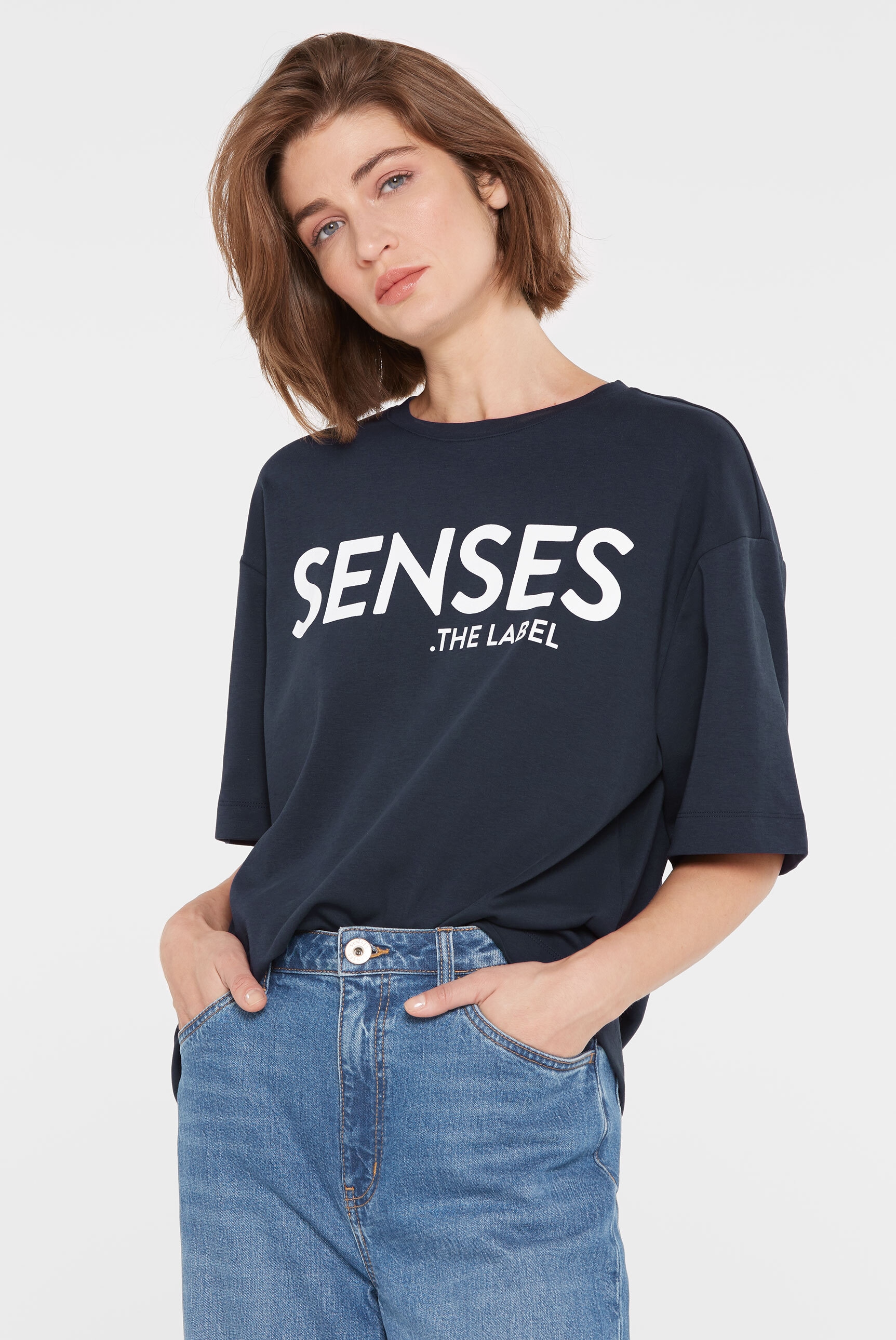 SENSES.THE LABEL Rundhalsshirt, aus Baumwolle