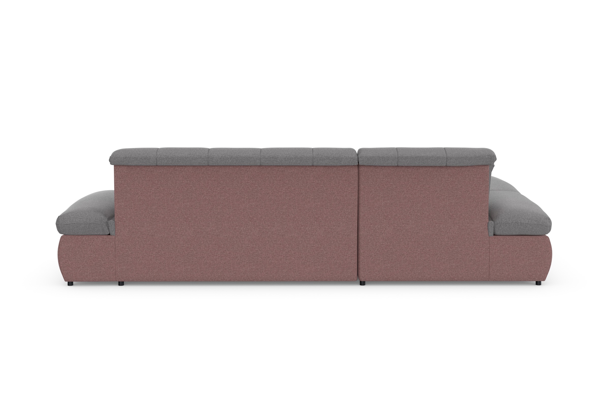 DOMO collection Ecksofa »Moric, L-Form, XXL-Sofa - Breite 300cm«, wahlweise mit Bettfunktion und Armteilverstellung, beere-grau
