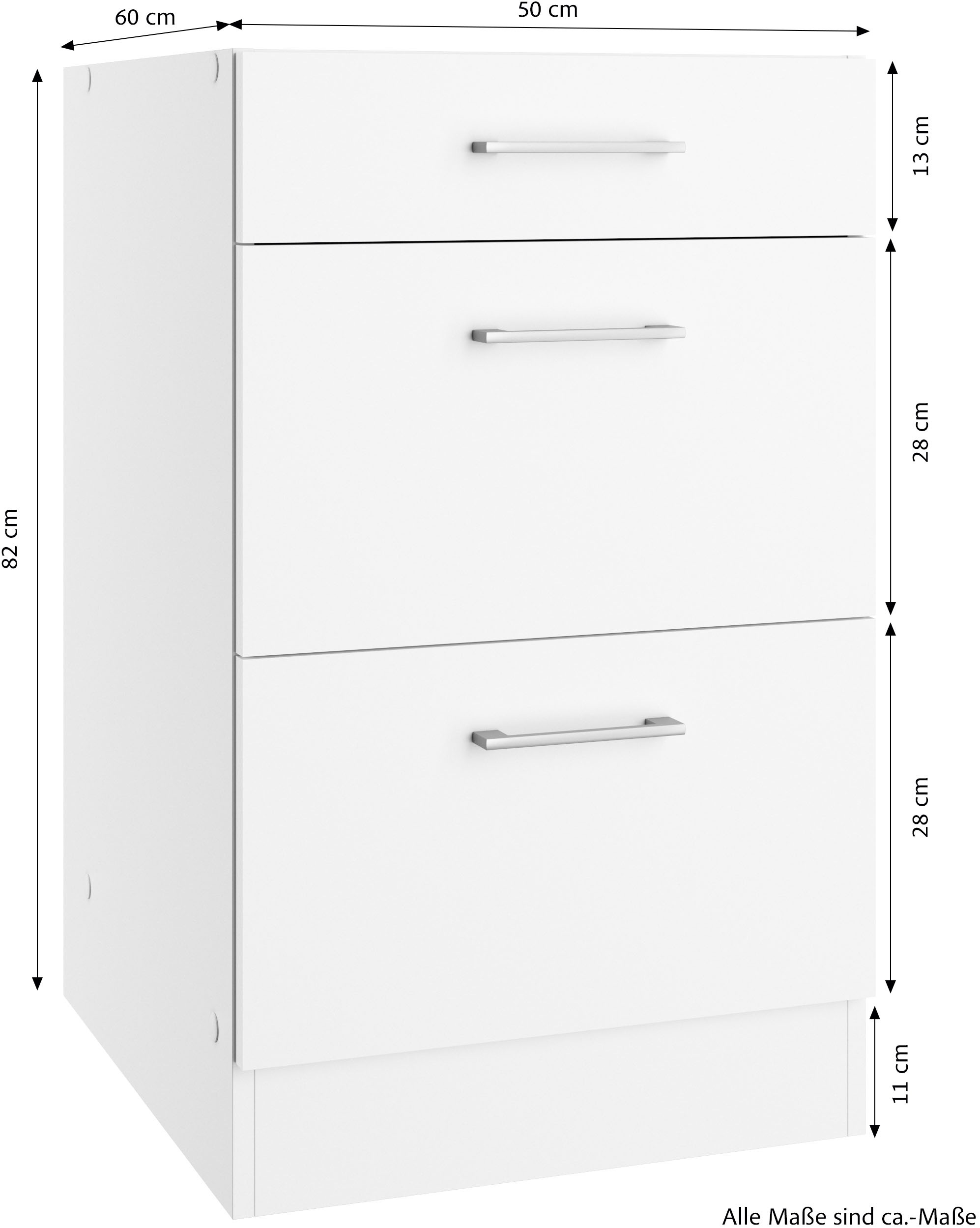 KOCHSTATION Unterschrank »KS-Milan«, HELD Möbel, Auszugschrank 100 cm, matte oder hochglänzende Fronten