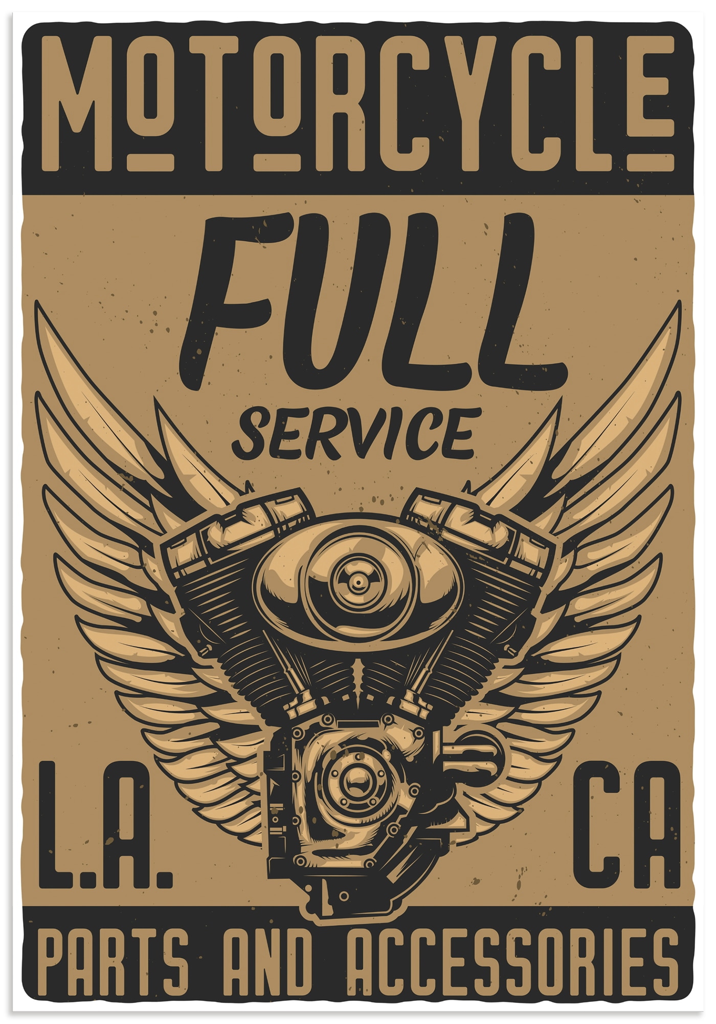 Artland Wandbild "Motorrad Los Angeles" 1 Stk. tlg. als Alubild, Leinwandbild, Poster, Wandaufkleber in verschied. Größen