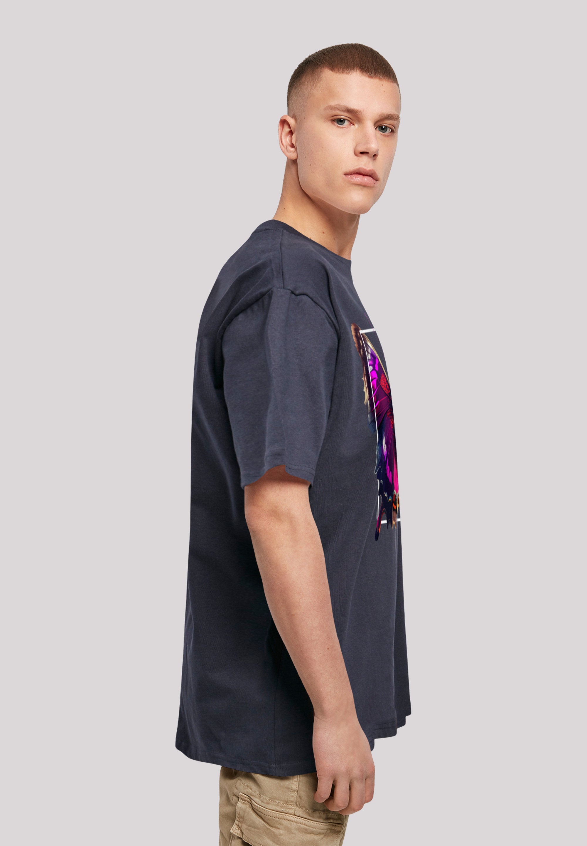F4NT4STIC T-Shirt »Pink Schmetterling OVERSIZE TEE«, Print