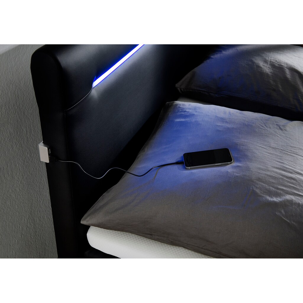 meise.möbel Boxspringbett, mit TV-Lift, LED-Beleuchtung, USB-Anschluss und Topper