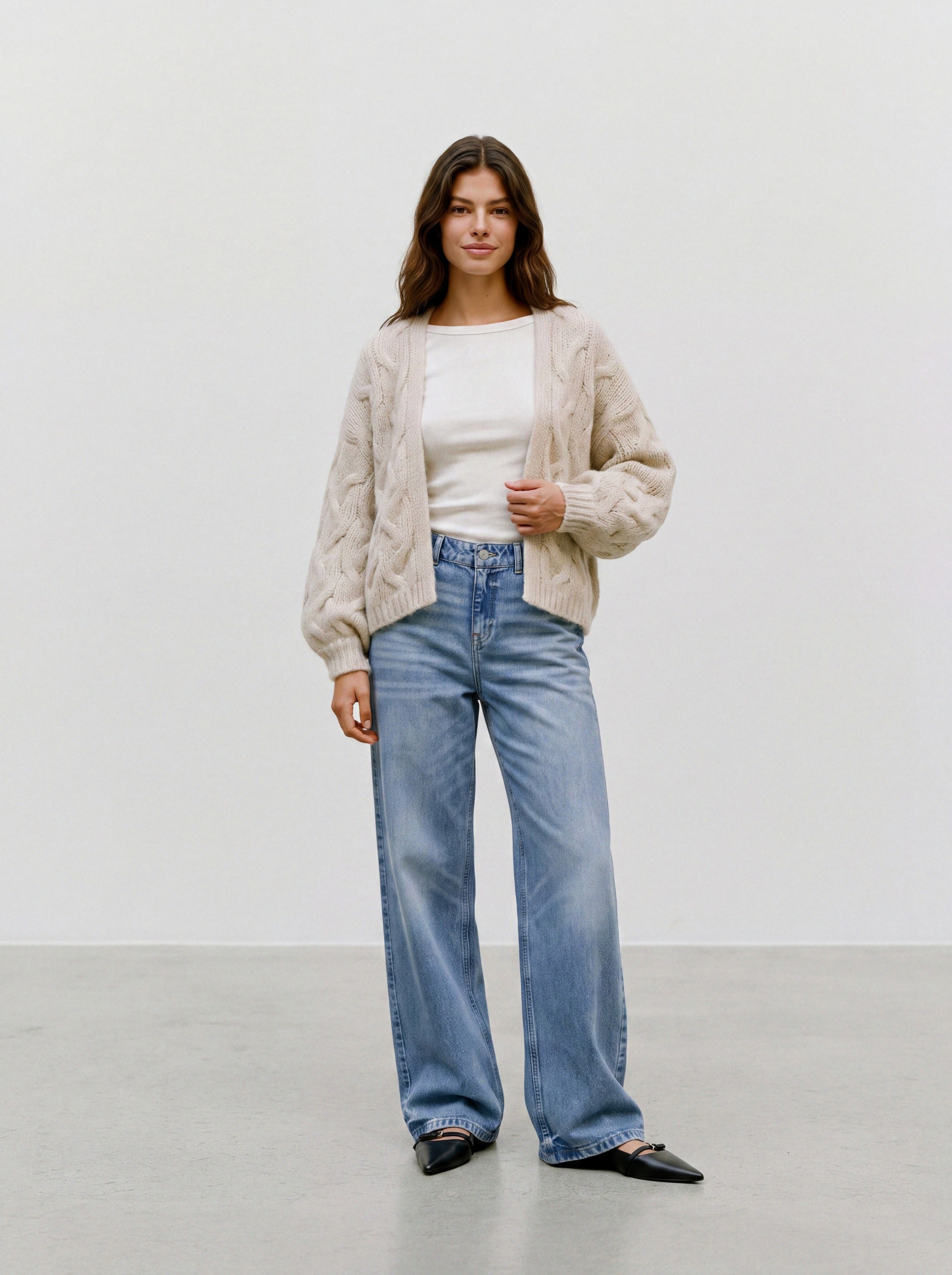 Vero Moda Strickjacke »VMMAYBE LS OPEN CABLE CARDIGAN NOOS« Kunstfaser, mit Zopfstrickmuster