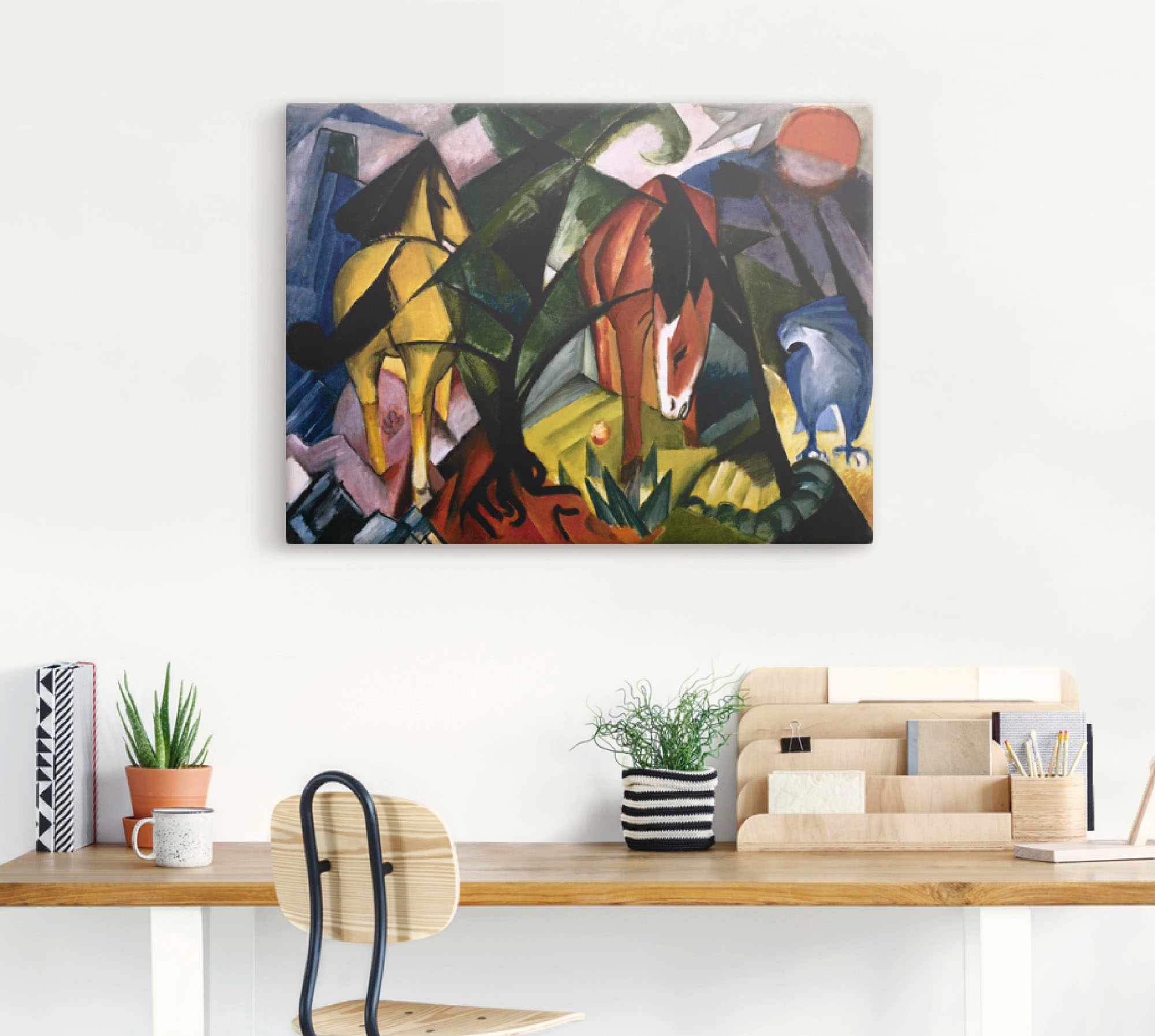 Artland Wandbild "Pferde und Adler. 1912" Haustiere 1 Stk. tlg. als Leinwan günstig online kaufen