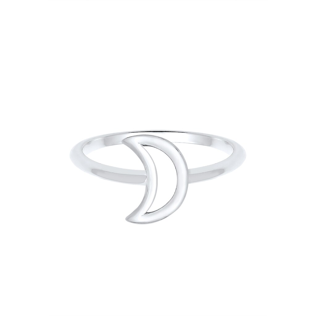 Elli Fingerring »Halbmond Luna Basic Astro Cut-Out 925er Silber«