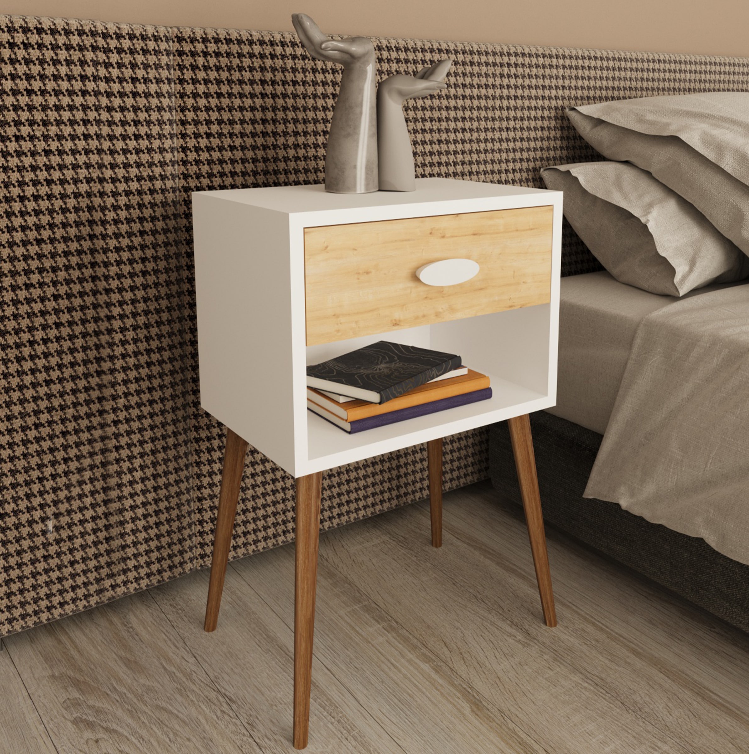 VCM Nachttisch »Holz Nachttisch Beistelltisch Schublade Singol XL«