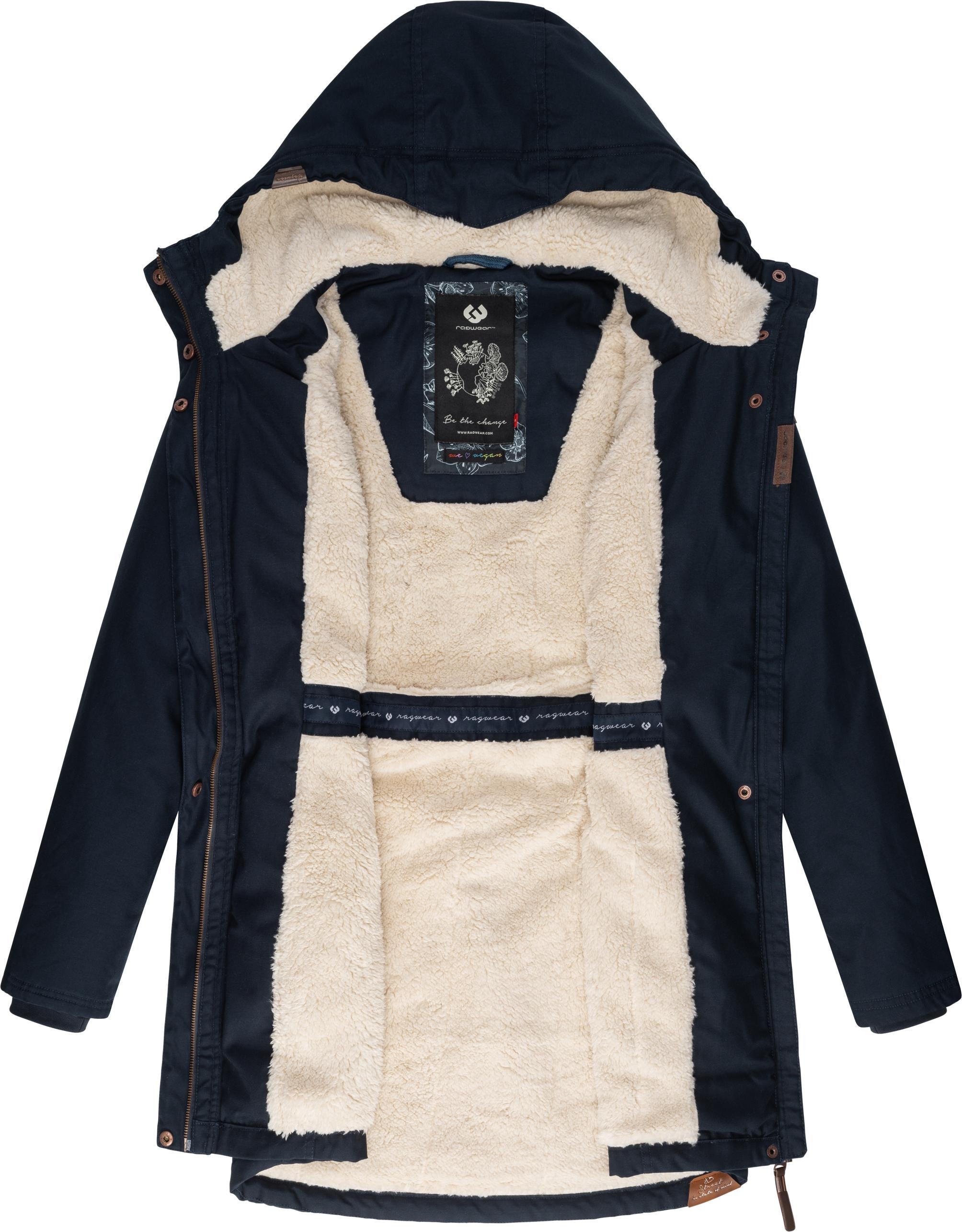 Ragwear Wintermantel »Elsie«, stylischer Winterparka mit Kapuze und Teddyfleece