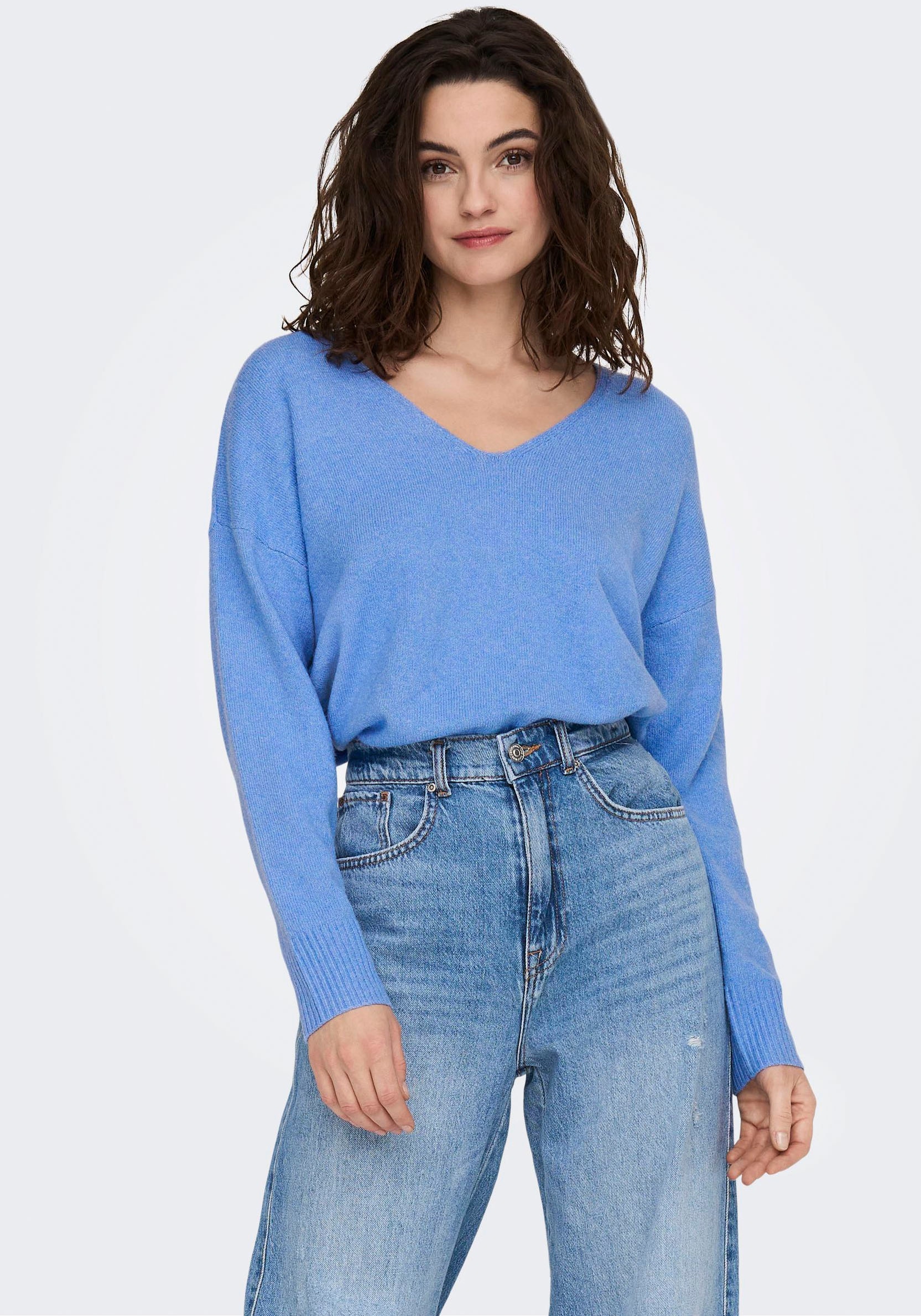 ONLY V-Ausschnitt-Pullover "ONLRICA LIFE L/S V-NECK PULLO KNT NOOS" mit V-A günstig online kaufen