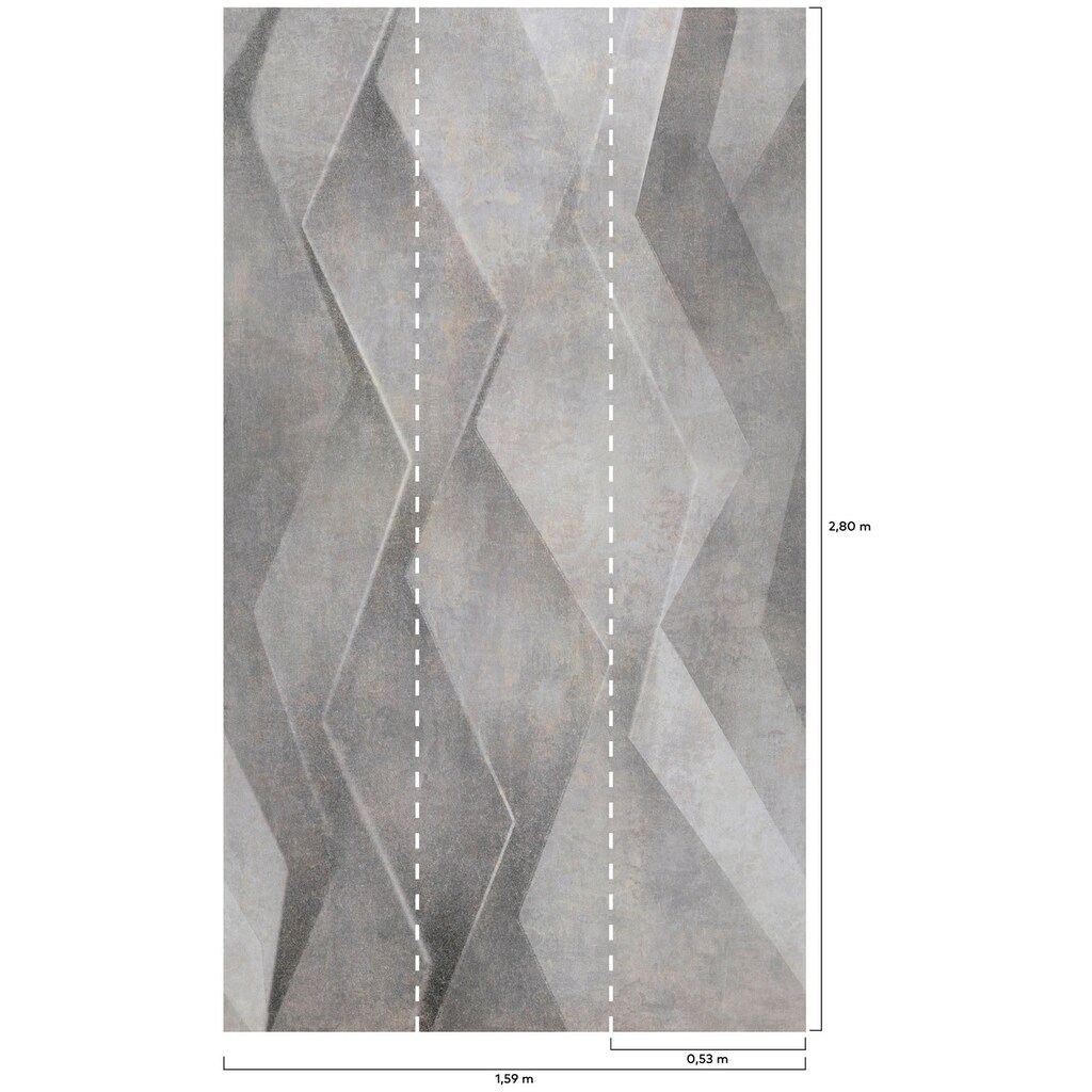 Bodenmeister Fototapete »3d Effekt silber grau«