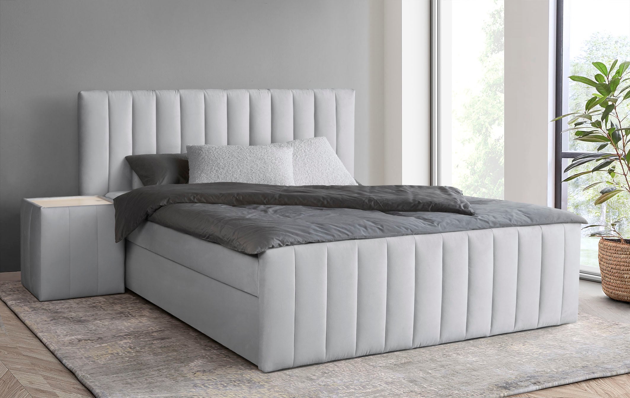 INOSIGN Boxbett »Effy inkl. Bettkasten und Topper, erhältlich in der Breite 180x200cm«, verschiedene Härtegrade wählbar