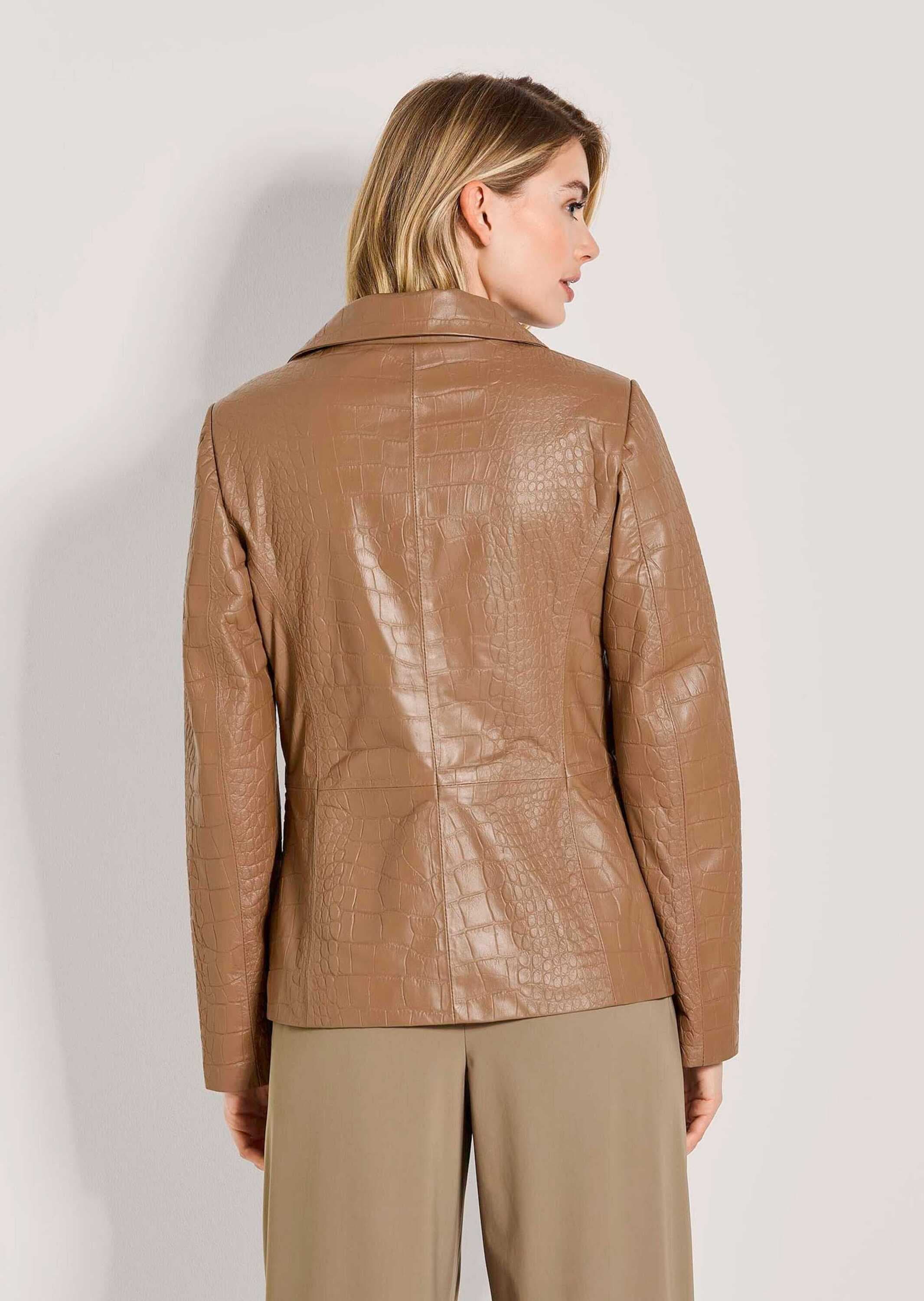 MADELEINE Jeansjacke »Lederblazer Lammnappa-Blazer mit Kroko-Prägung«