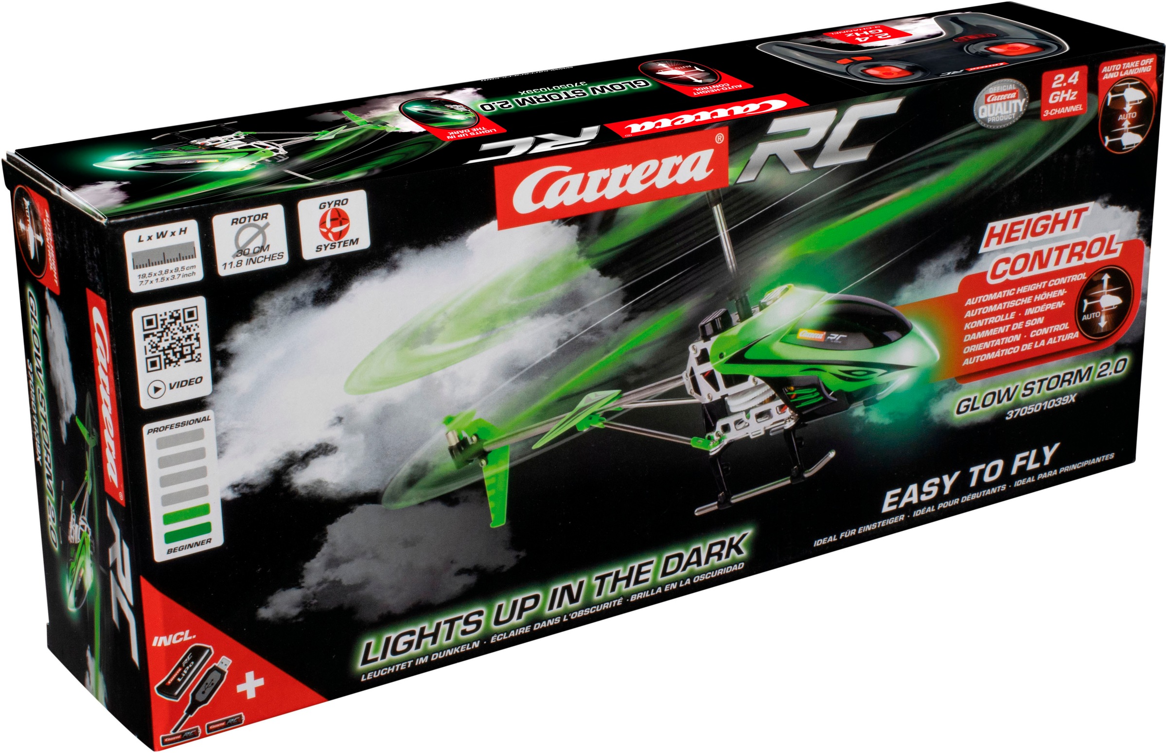 Carrera® RC-Helikopter »Carrera® RC, Glow Storm 2.0, 2,4 GHz«, leuchtet im Dunkeln
