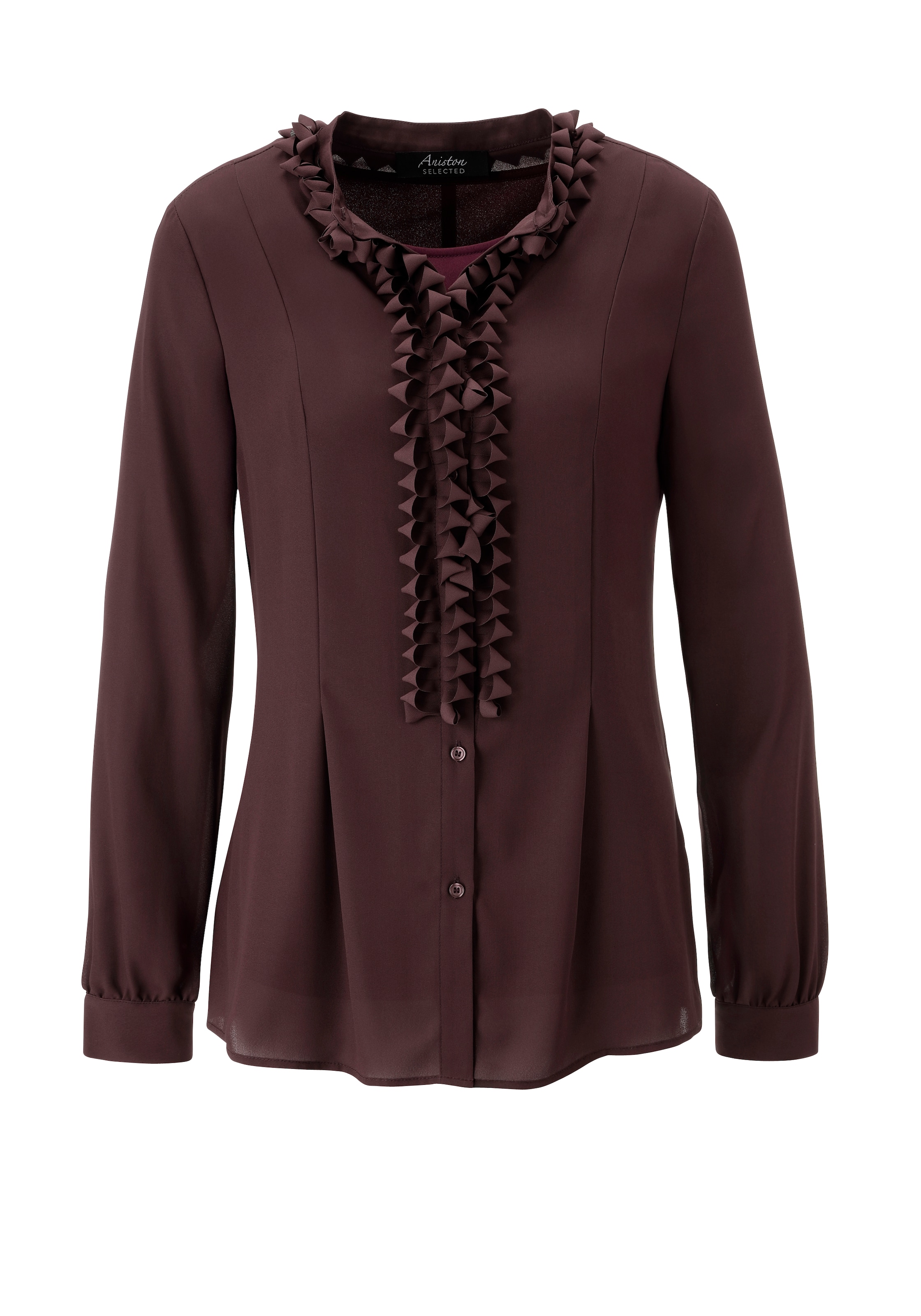 Aniston SELECTED Rüschenbluse 2 dezent transparent und mit Unterziehtop - NEUE KOLLEKTION