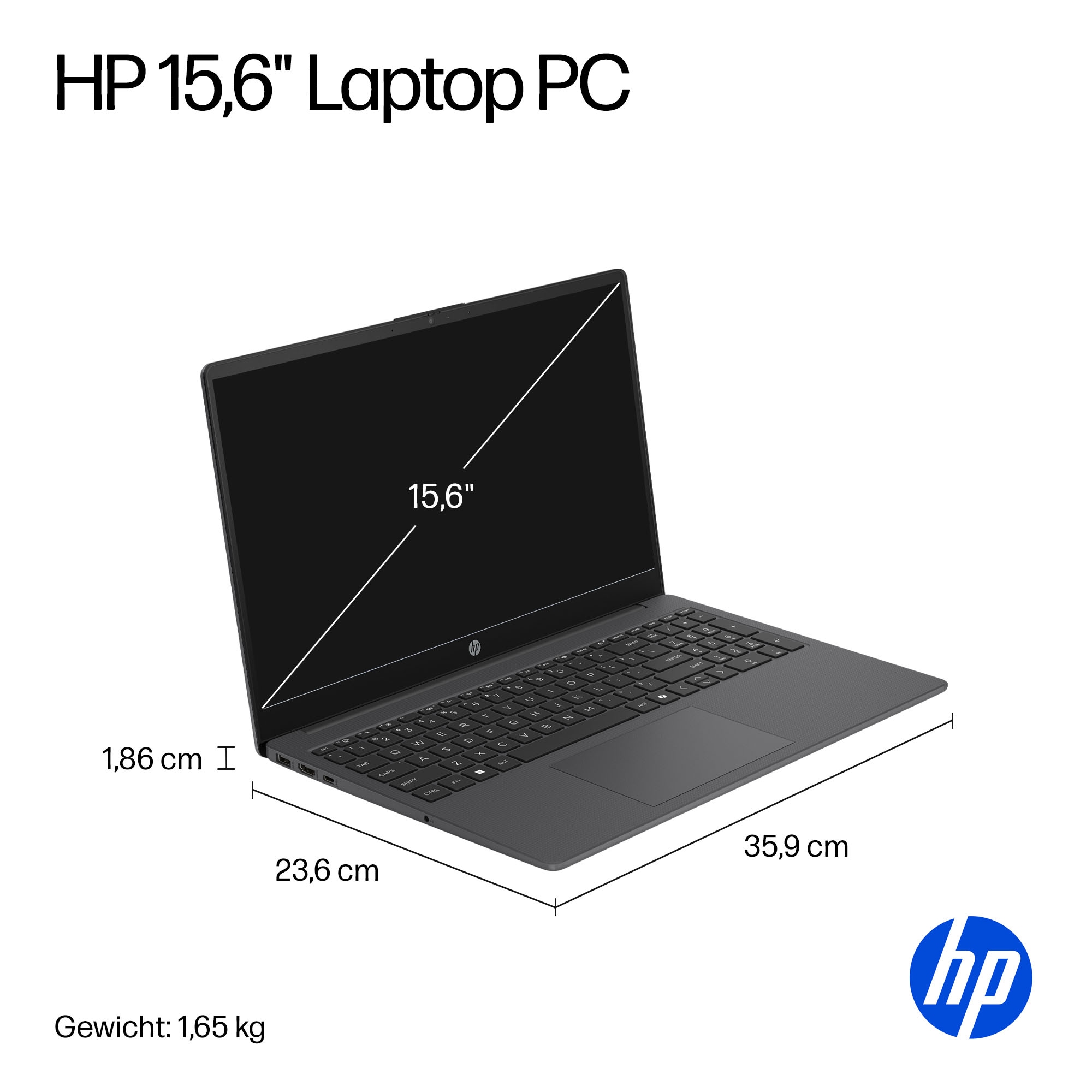 HP Notebook »15-fd0220ngx« 39,6 cm / 15,6 ″ Intel N-Reihe Intel Graphics 128 GB UFS Festplatte