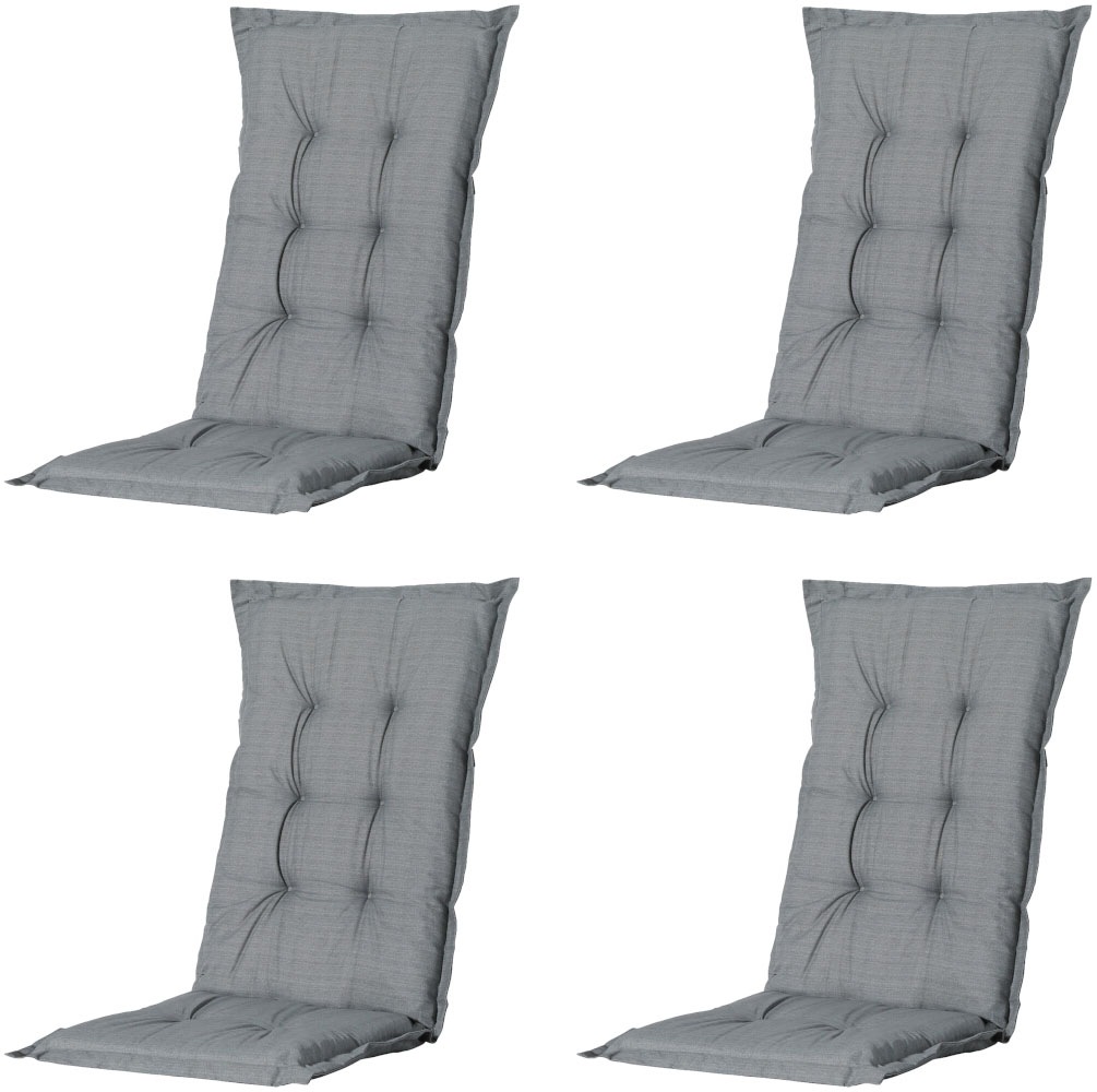 Jardin Garten-Essgruppe »Aruba + Elise« Set, 9 tlg. 4 x Klappsessel graphit, 1 x Tisch graphit, 4 x Auflage grau