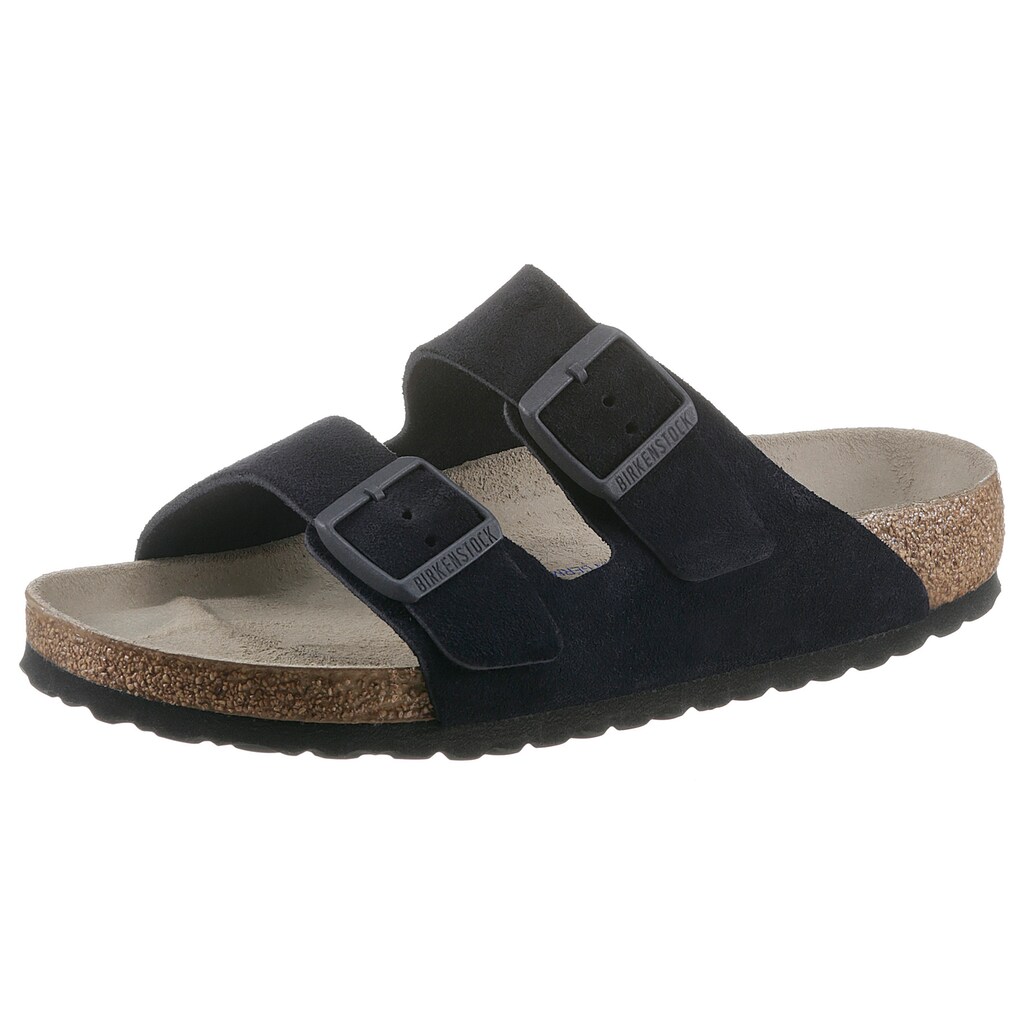 Marken Birkenstock Birkenstock Pantolette »Arizona SFB«, für Strand- und Badeausflüge geeignet, aus Leder nachtblau Marken Birkenstock Birkenstock Pantolette »Arizona SFB«, für Strand- und Badeausflüge geeignet, aus Leder nachtblau