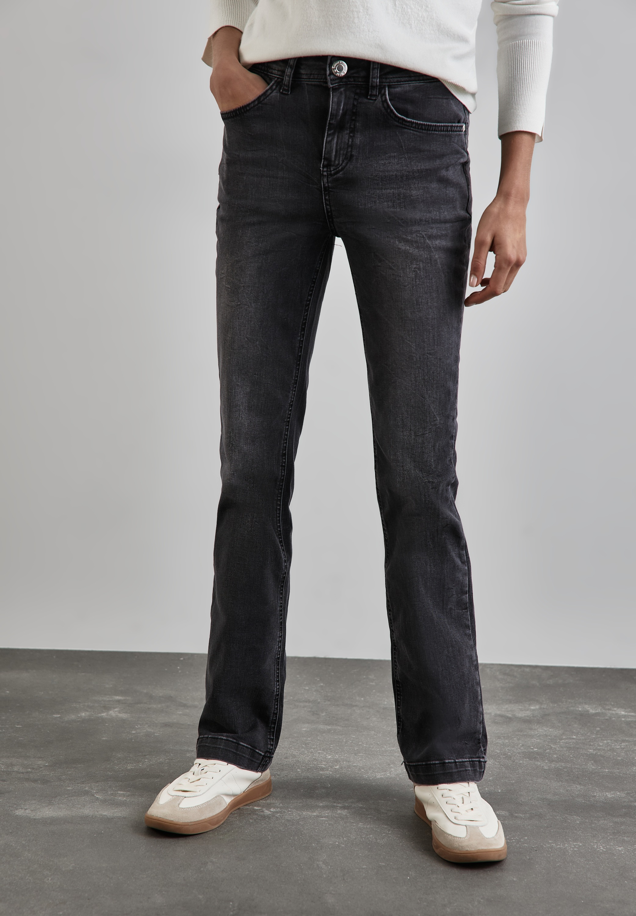 STREET ONE Bootcut-Jeans, High Waist