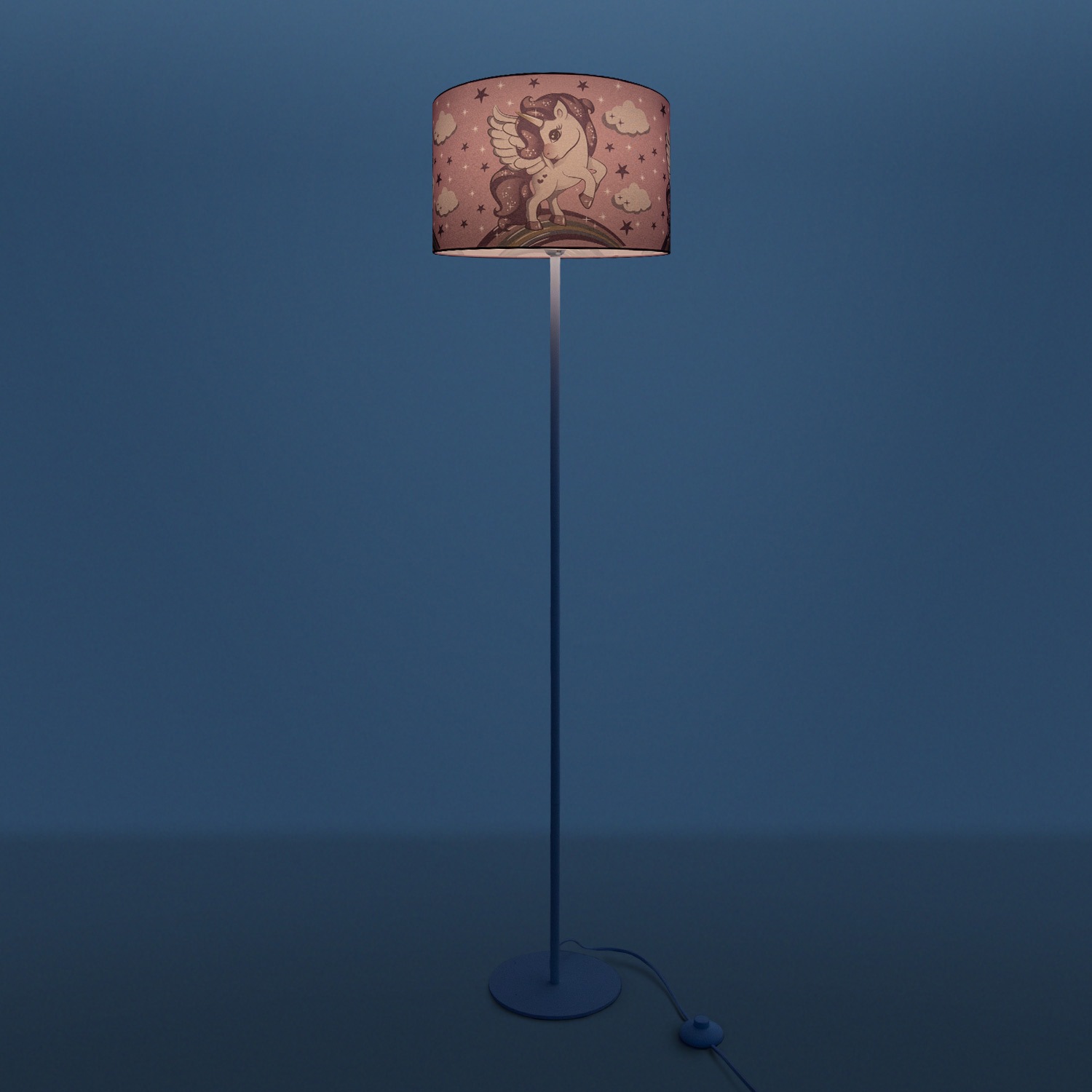 Paco Home Stehlampe »Cosmo 213«, 1 flammig, Leuchtmittel E27 | ohne Leuchtmittel, Kinderlampe LED Kinderzimmer Einhorn Lampe, Mädchen Stehleuchte E27