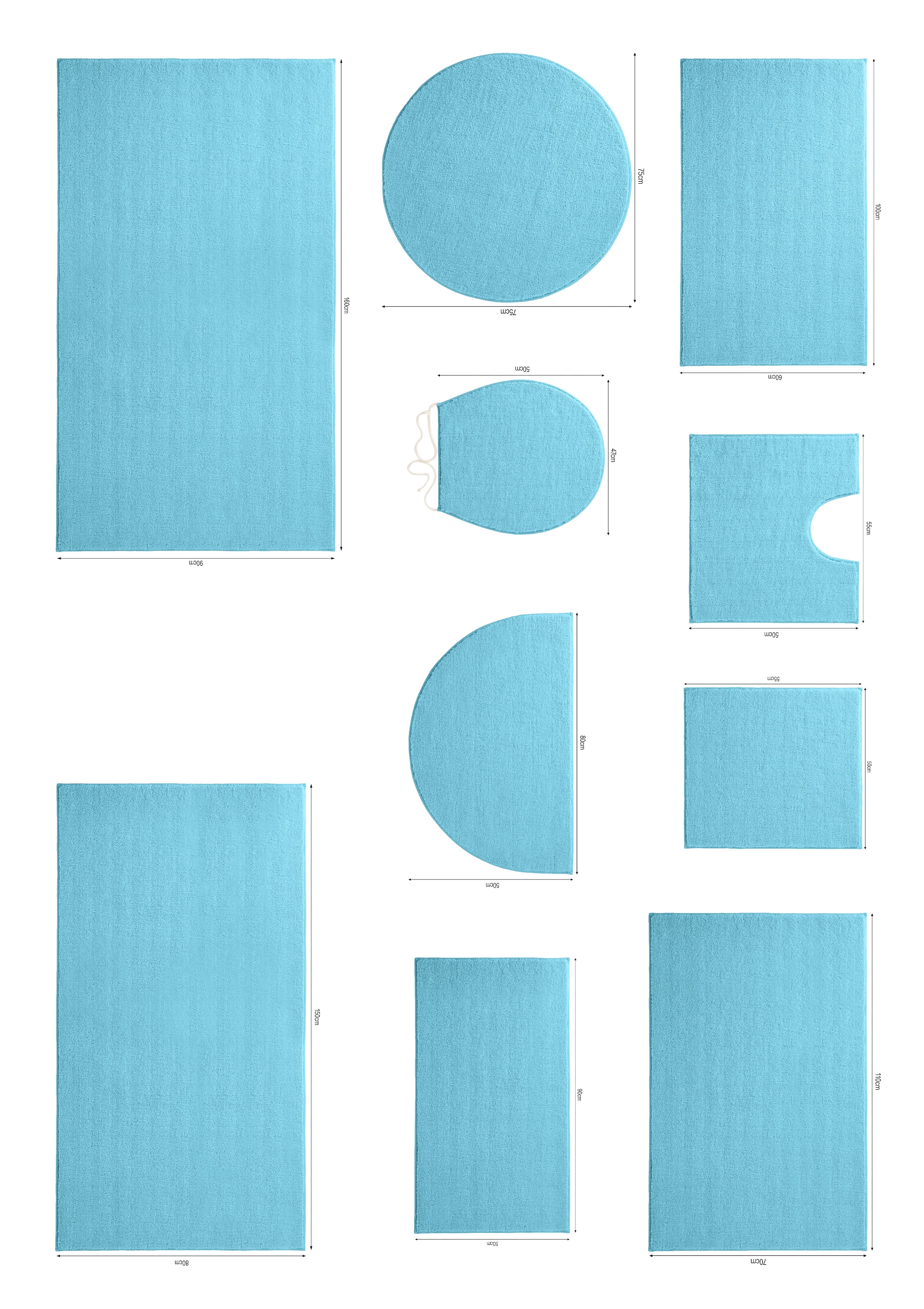 my home Badematte »Vanessa, Badvorleger, Badezimmer Teppich« Höhe 10 mm rutschhemmend beschichtet fußbodenheizungsgeeignet | schnell trocknend | strapazierfähig Badteppich, weiche Haptik, unifarben