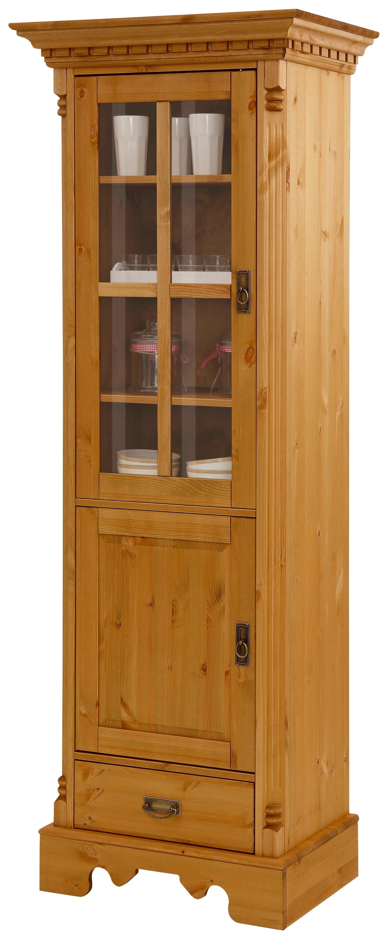 Home affaire Vitrine "Milan", Höhe 199 cm, Massivholz, FSC-zertifiziert günstig online kaufen