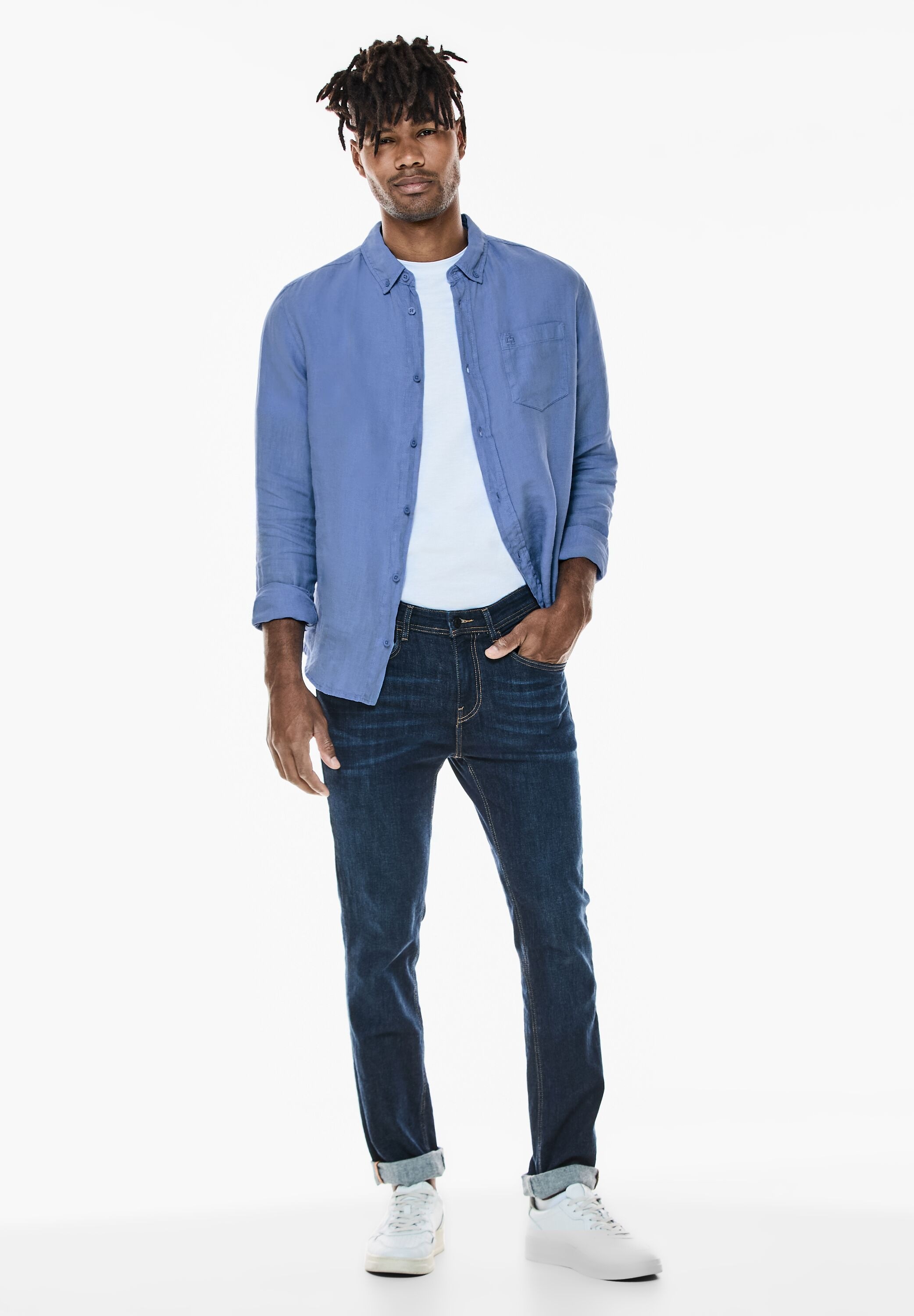 STREET ONE MEN Langarmhemd, soft und weich