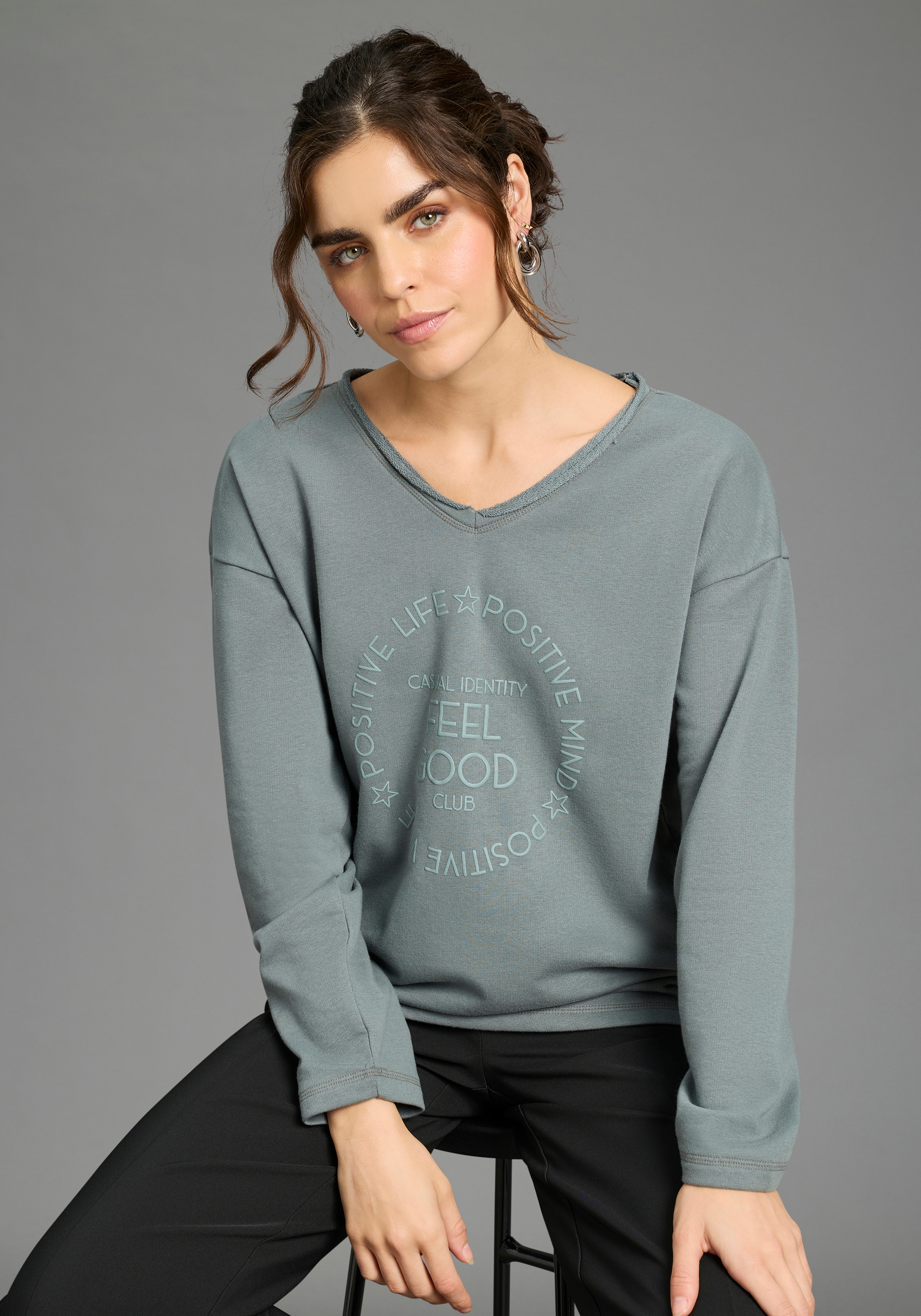 Laura Scott Longsweatshirt, mit Fransenkante