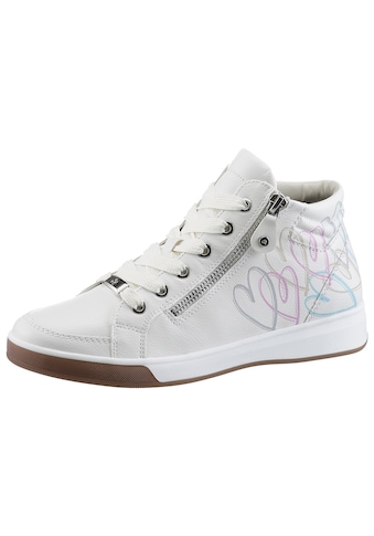 Schnürboots »ROM«, High Top-Sneaker, Freizeitschuh, Herzchen-Print in Pastell, G-Weite