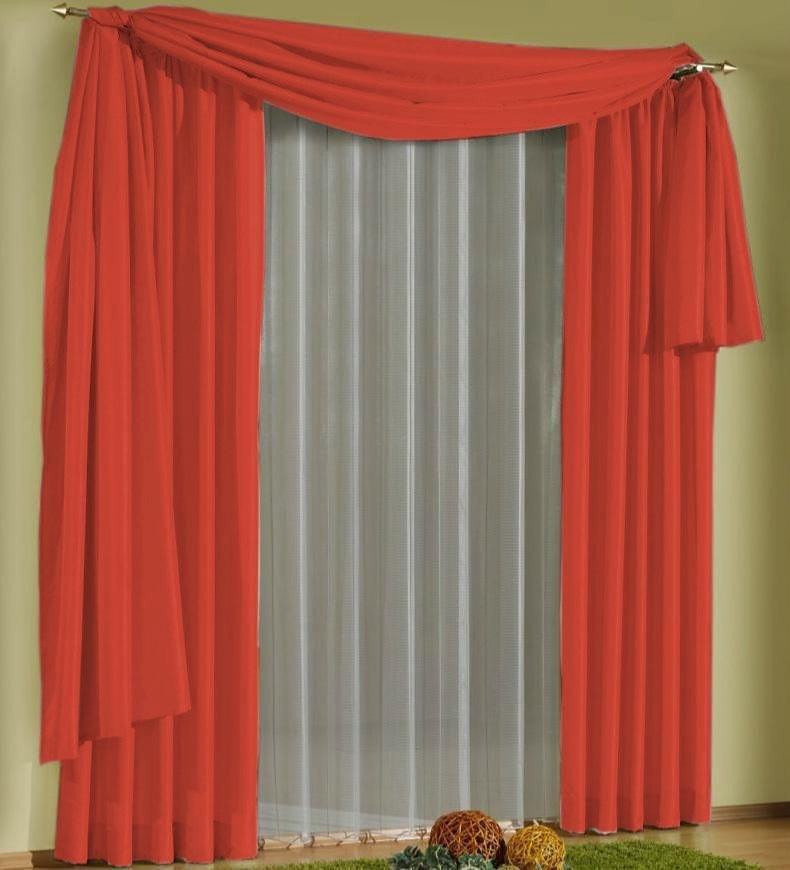 Gardine WIRTH, B:135cm H:145cm, rot, Polyester, Wohnzimmer, Gardinen, "Daria"