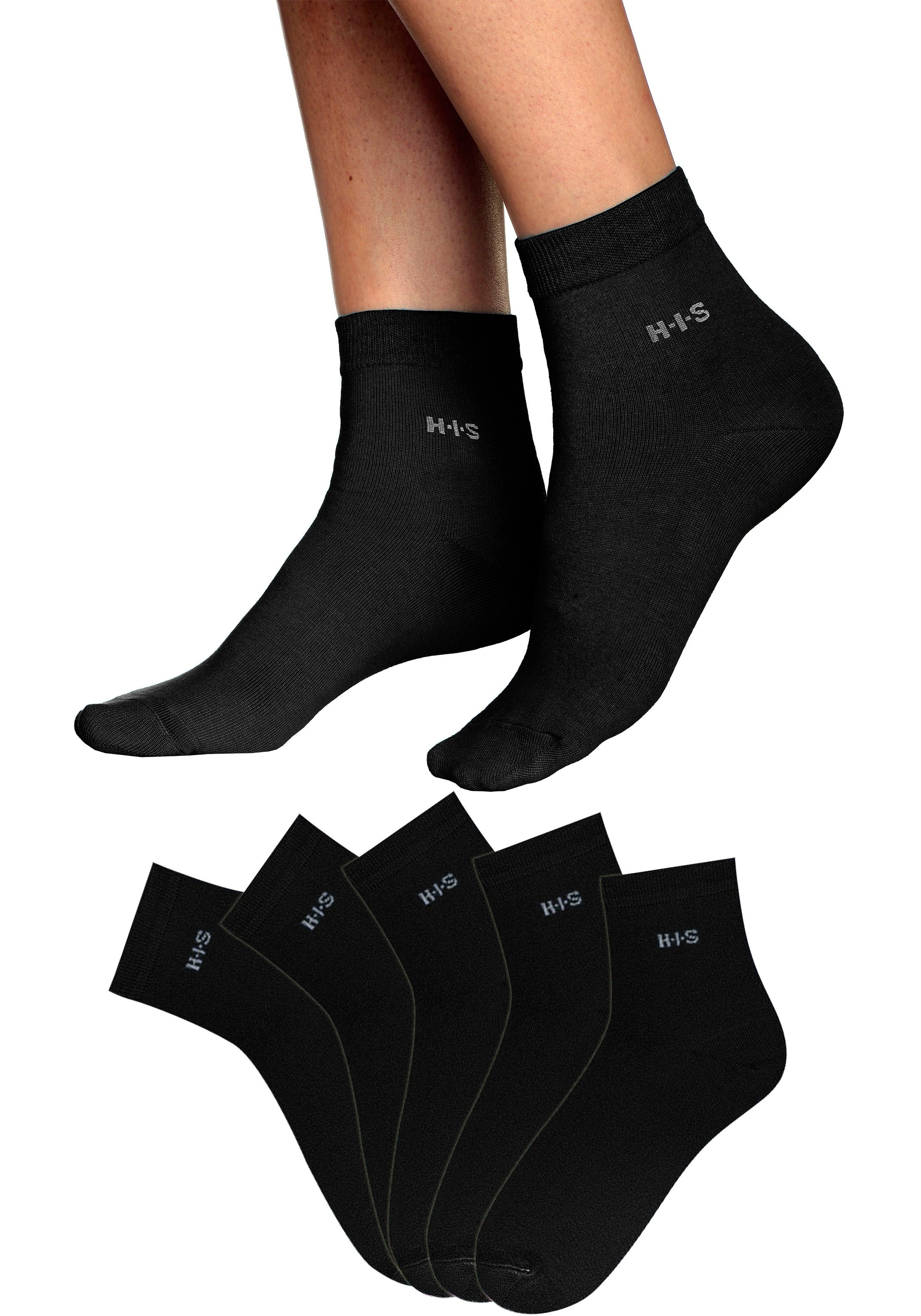 Thumbnail - H.I.S Kurzsocken, (Packung, 5 Paar), mit Bündchen über dem Knöchel