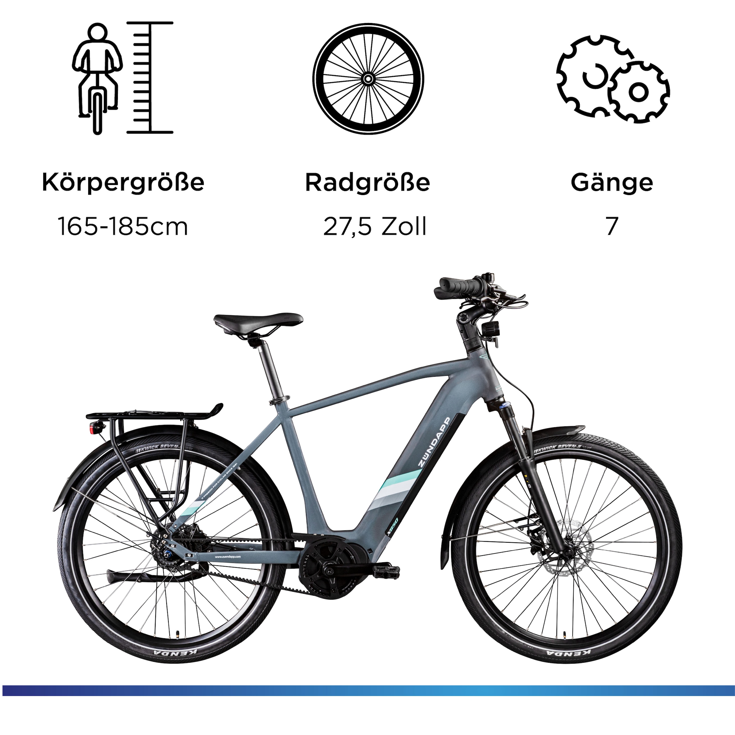 Zündapp »X850« 7 Gang Nabenschaltung Mittelmotor 250 W Pedelec, Elektrofahrrad für Damen und Herren