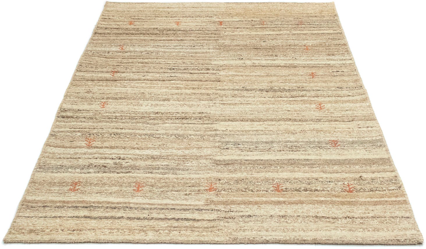 morgenland Wollteppich »Gabbeh Teppich handgeknüpft beige«, rechteckig,  handgeknüpft | BAUR