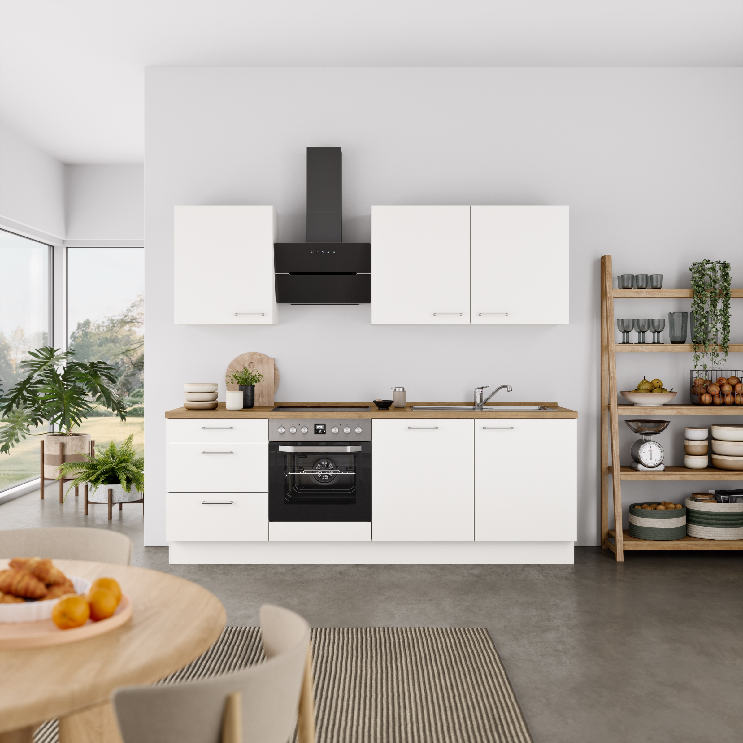 nobilia® Küchenzeile »"Laser II"«, vormontiert, Ausrichtung wählbar, Breite 240 cm, wahlw. mit E-Geräten