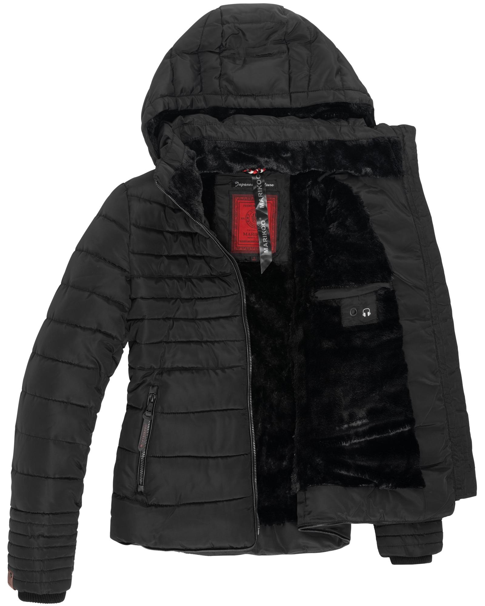 Marikoo Winterjacke »Amber«, mit Kapuze, stylische Steppjacke mit Teddyfutter
