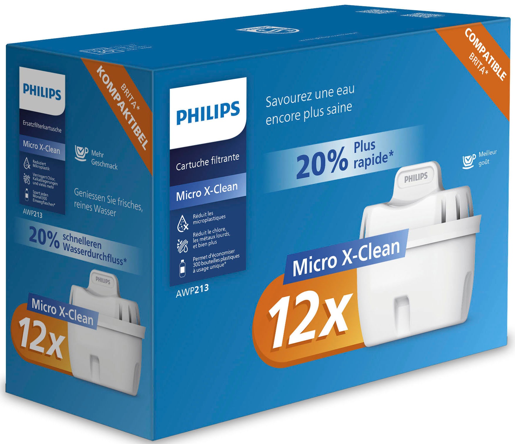 Philips Wasserfilter "Micro X-Clean" 12 Stk. tlg. 12er Set Kalk- und Wasser günstig online kaufen