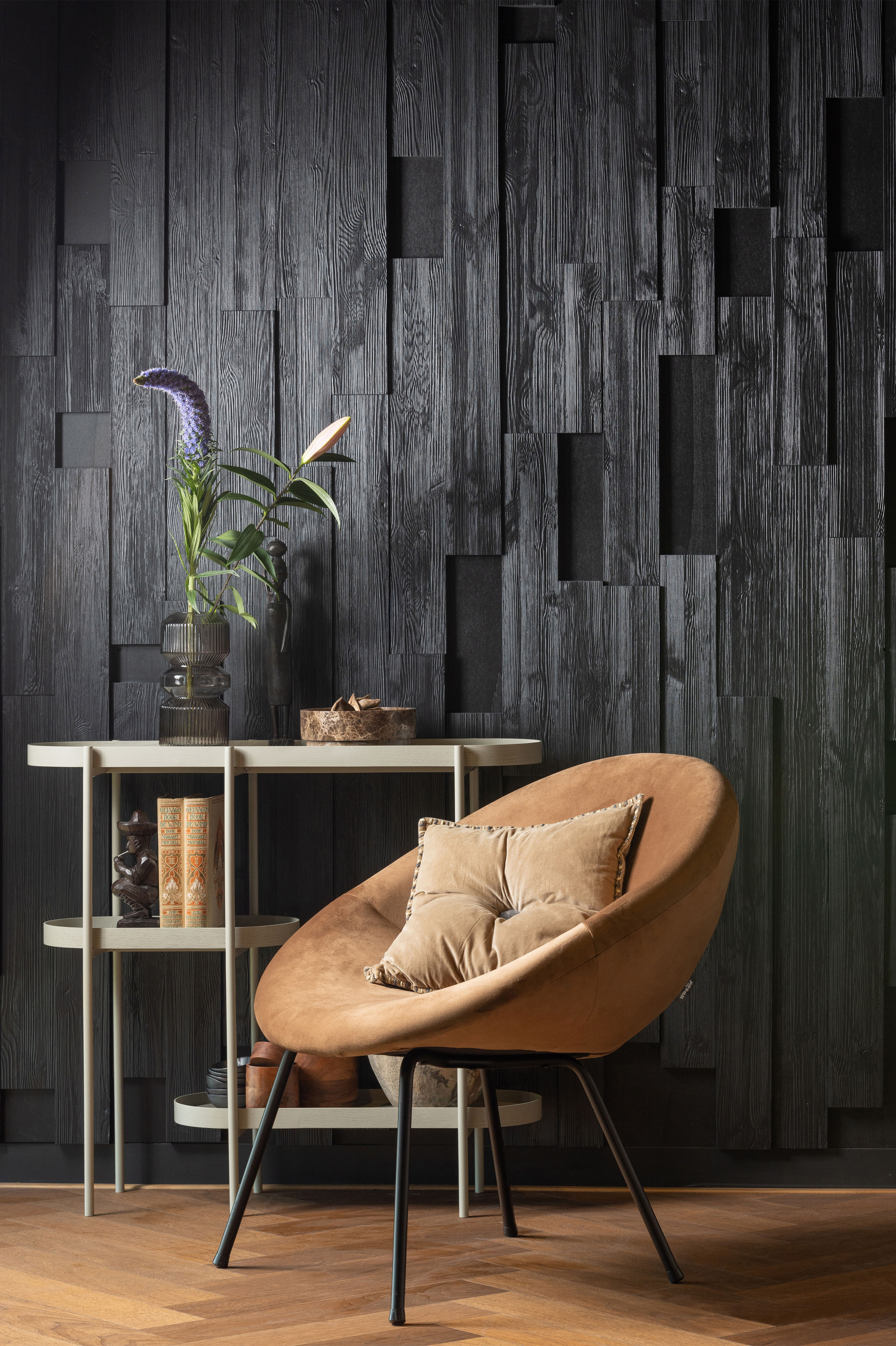 WOOOD Beistelltisch "Noan aus MDF mit pulverbeschichtetem Metallgestell, 90 x 28 x 80 cm" Tragkraft 5 kg pro Boden, Gestellrohr Ø 1,5 cm