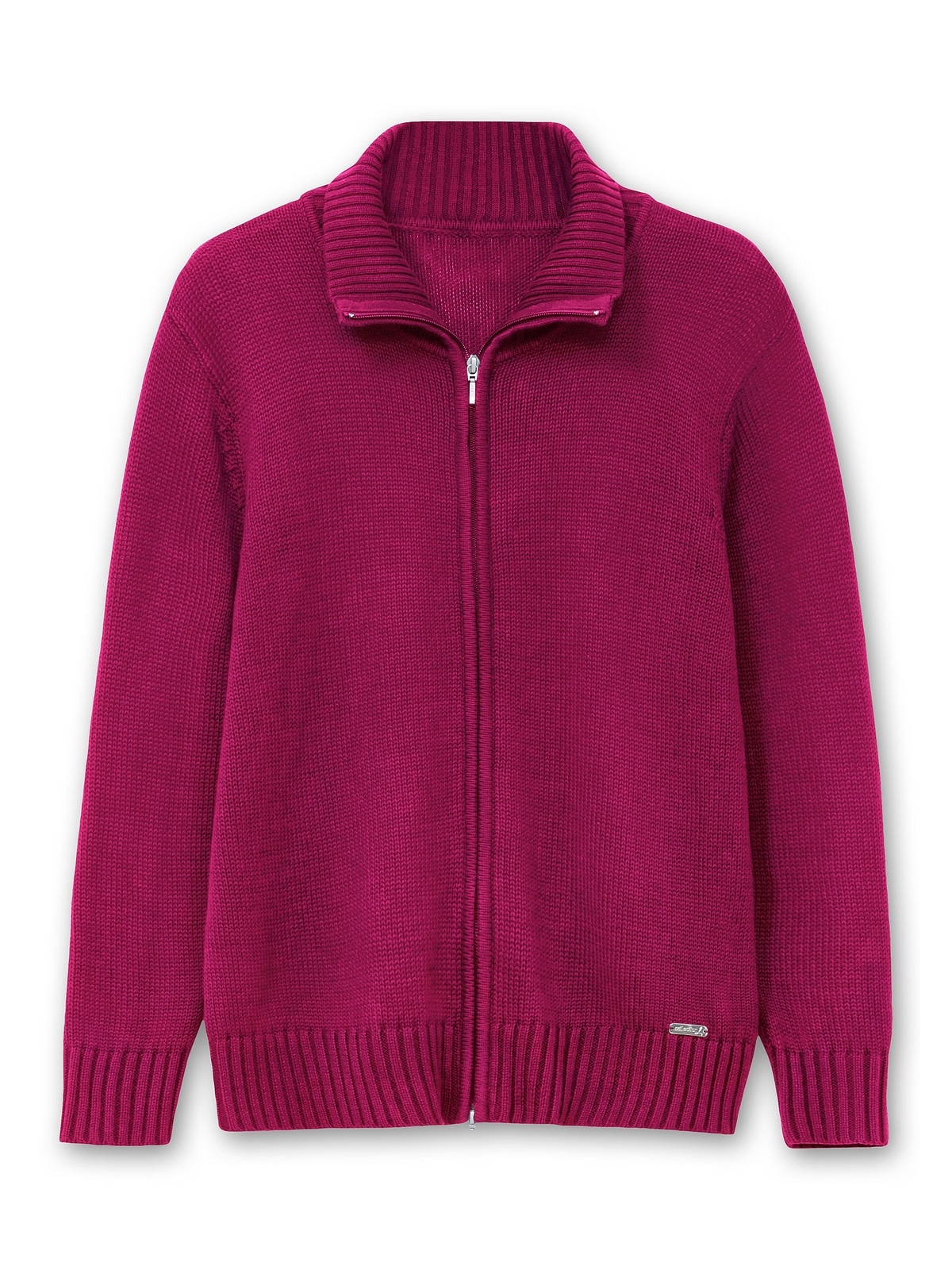 Sheego Strickjacke »Große Größen«, mit Troyerkragen und 2-Wege-Zipper