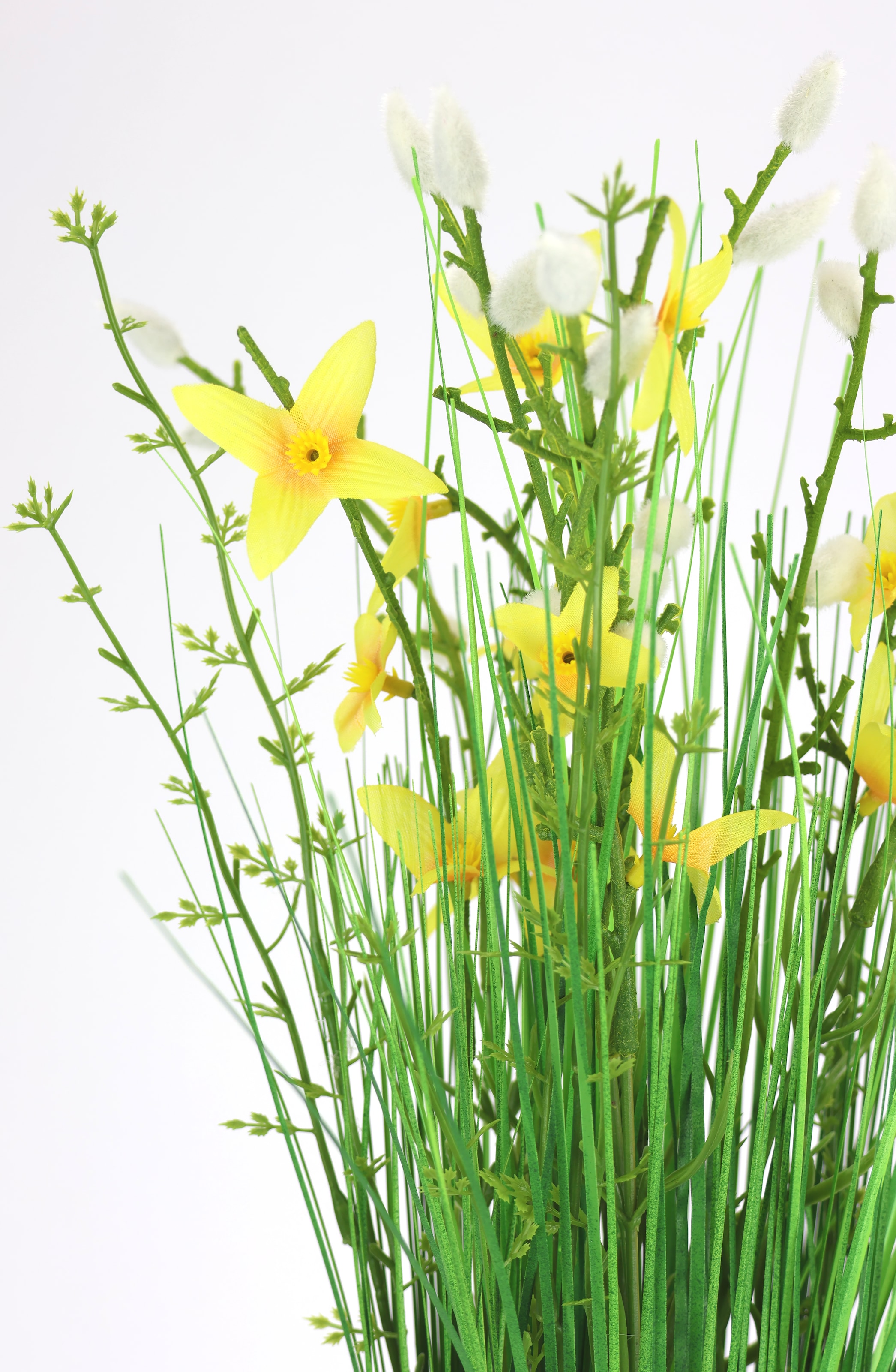 I.GE.A. Kunstpflanze »Künstlicher Grasbund mit Blüten«, Grasbusch Deko Kunstblumen Kunstgras Grünpflanze Gräser Sträucher