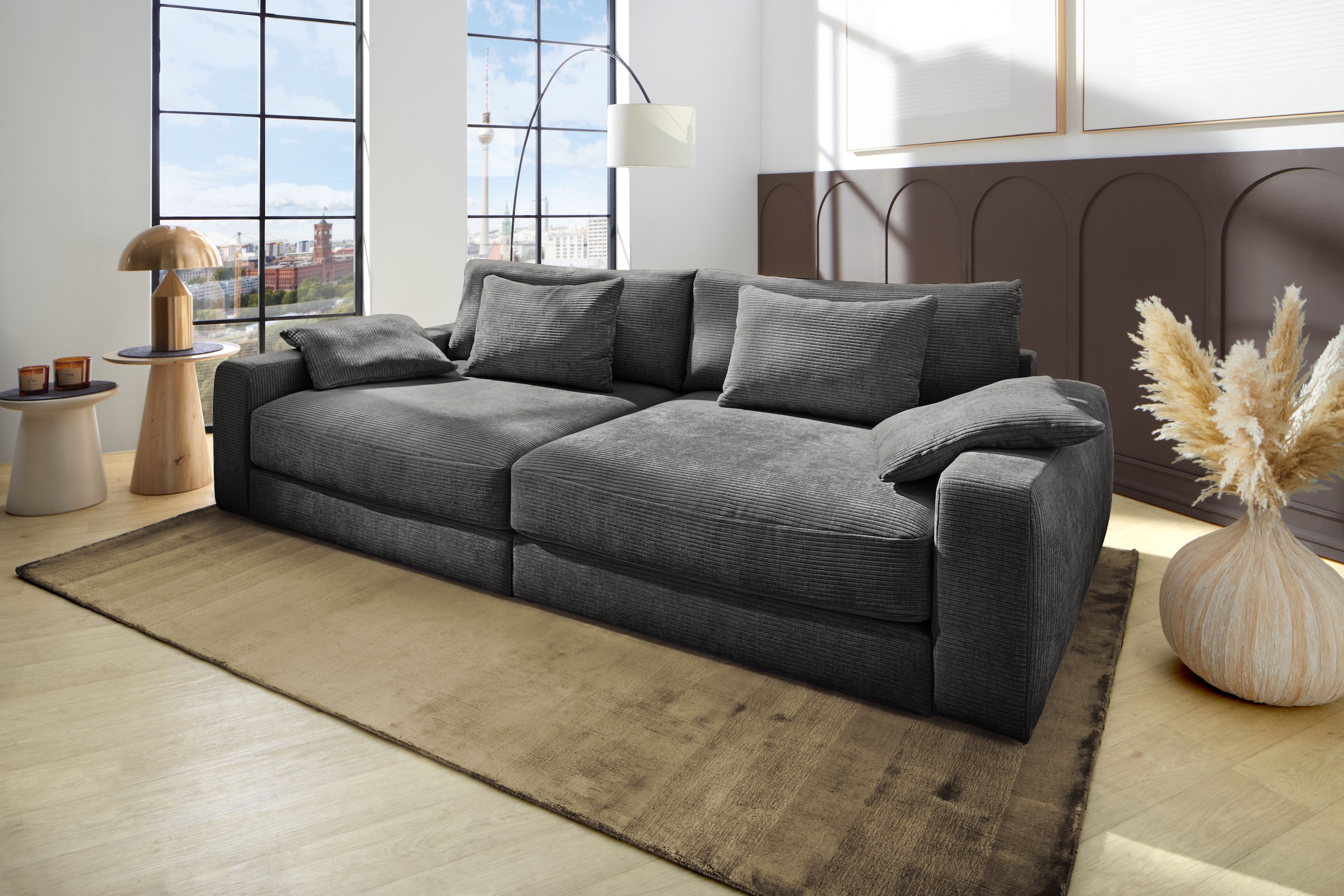 Jockenhöfer Gruppe Big-Sofa "Milano XXL, B: 290 cm" mit Zierkissen, Relaxfl günstig online kaufen