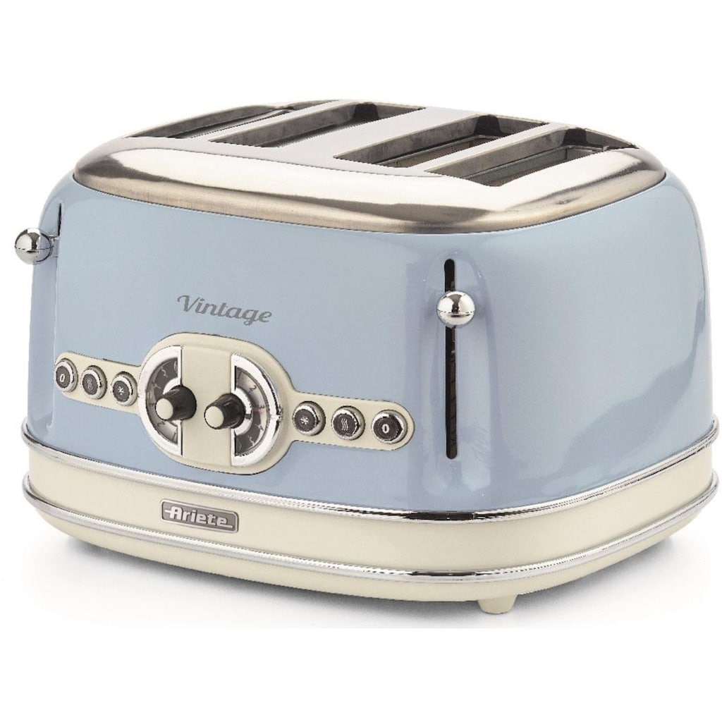 Ariete Toaster »Vintage«, 4 kurze Schlitze, für 4 Scheiben, 1630 W, blau