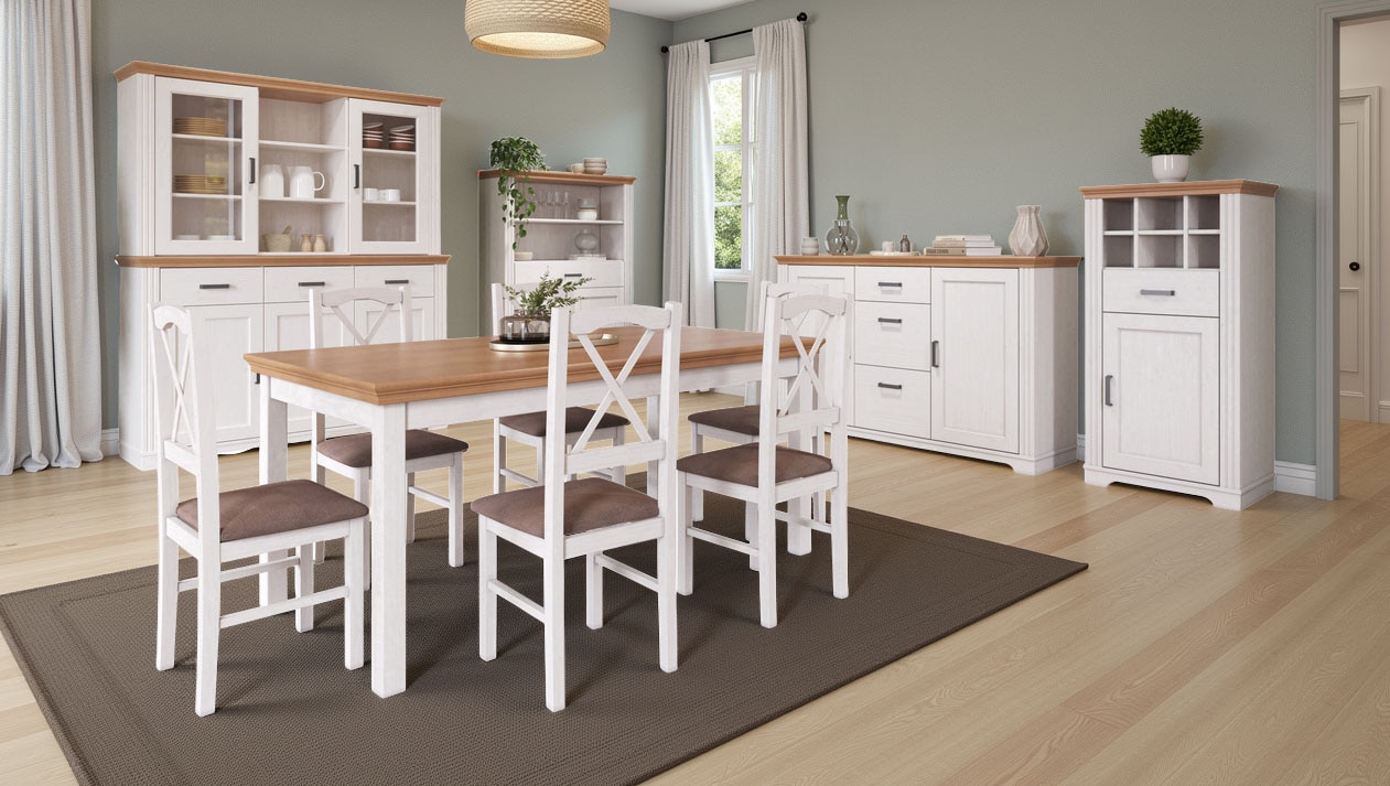 Inter Link Sideboard »Maluno« 1 Stk. tlg. Kiefer Massiv, Soft-Close, Stauraum, BxTxH: ca. 166,4 x 48,3 x 104 cm