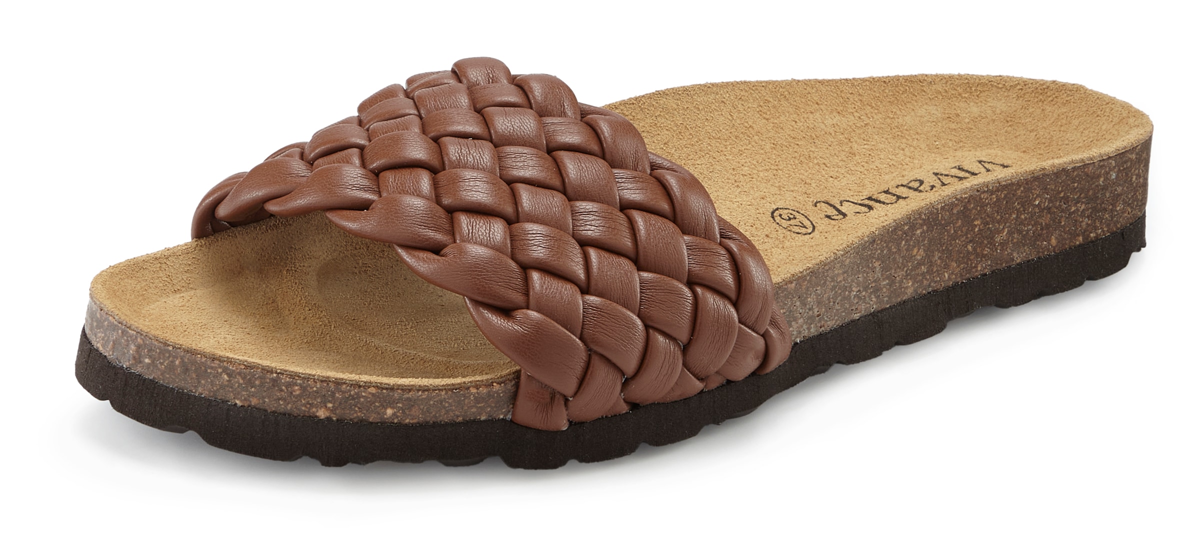 Vivance Pantolette »Mule, Sandale, offener Schuh, Sommerschuh,«  mit komfortablem Korkfußbett und weicher Innensohle aus Leder