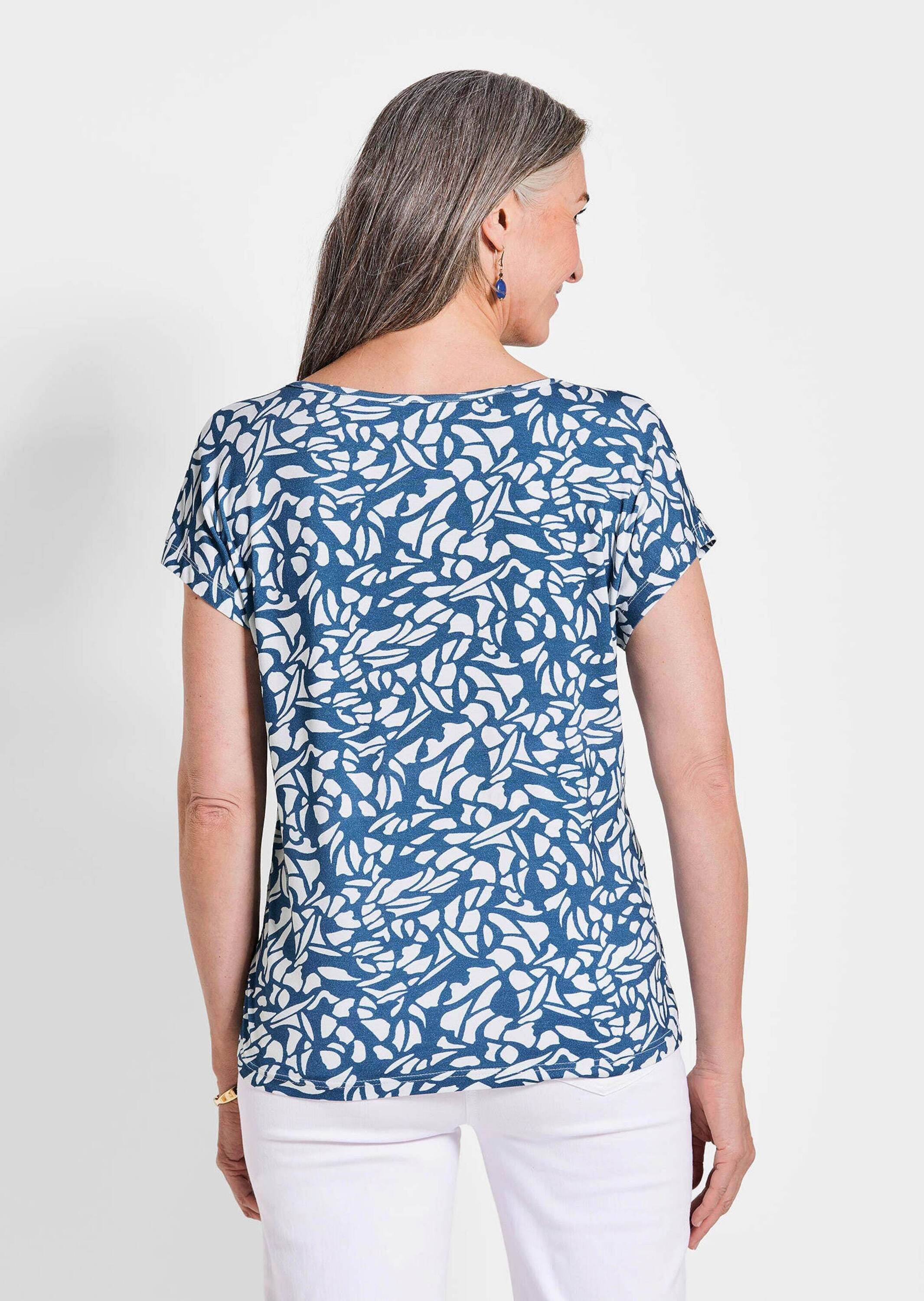 GOLDNER Print-Shirt »Kurzgröße Grafisches Damenoberteil«